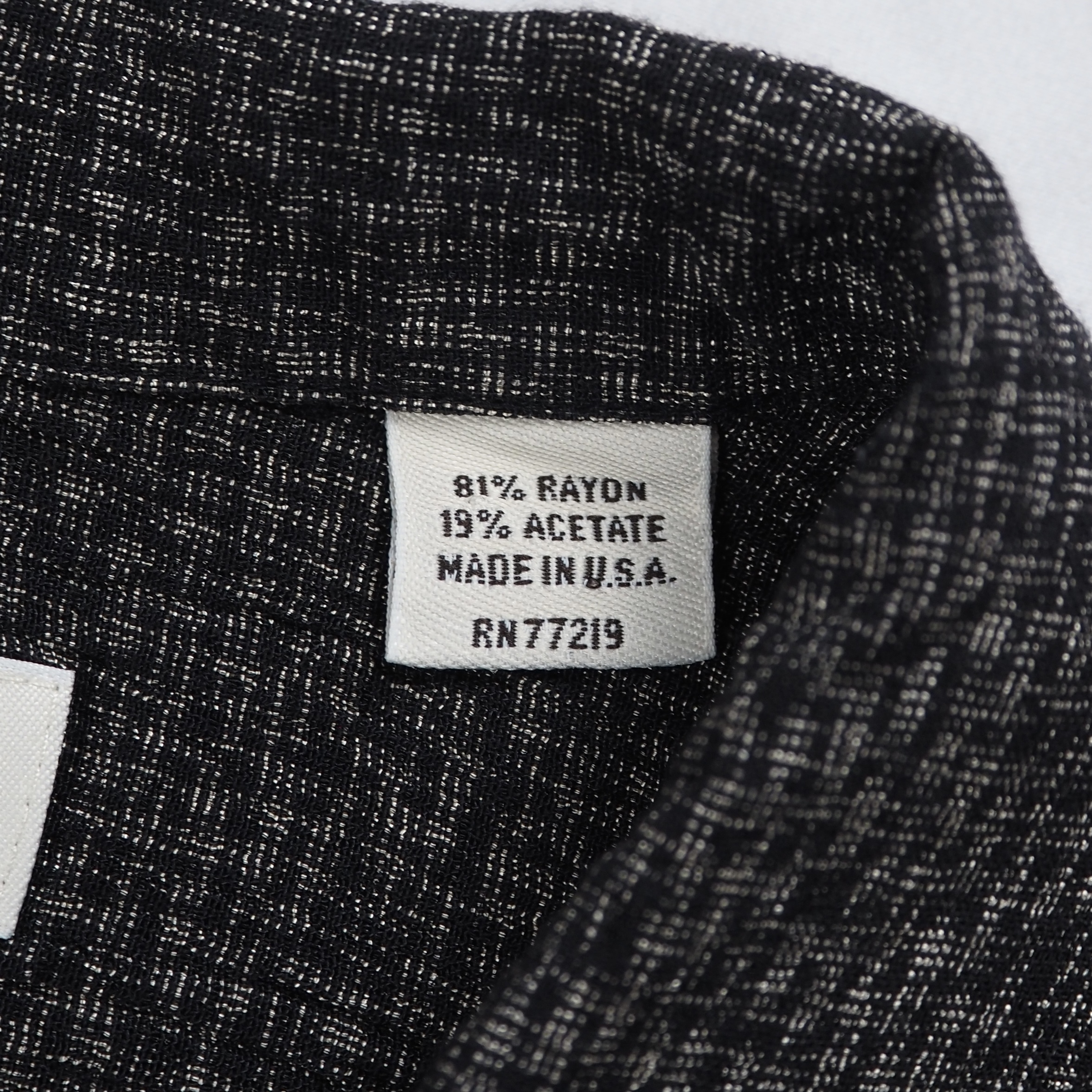 90’s Pronto Uomo 開襟レーヨンシャツ XL ブラック アメリカ製 の画像 9