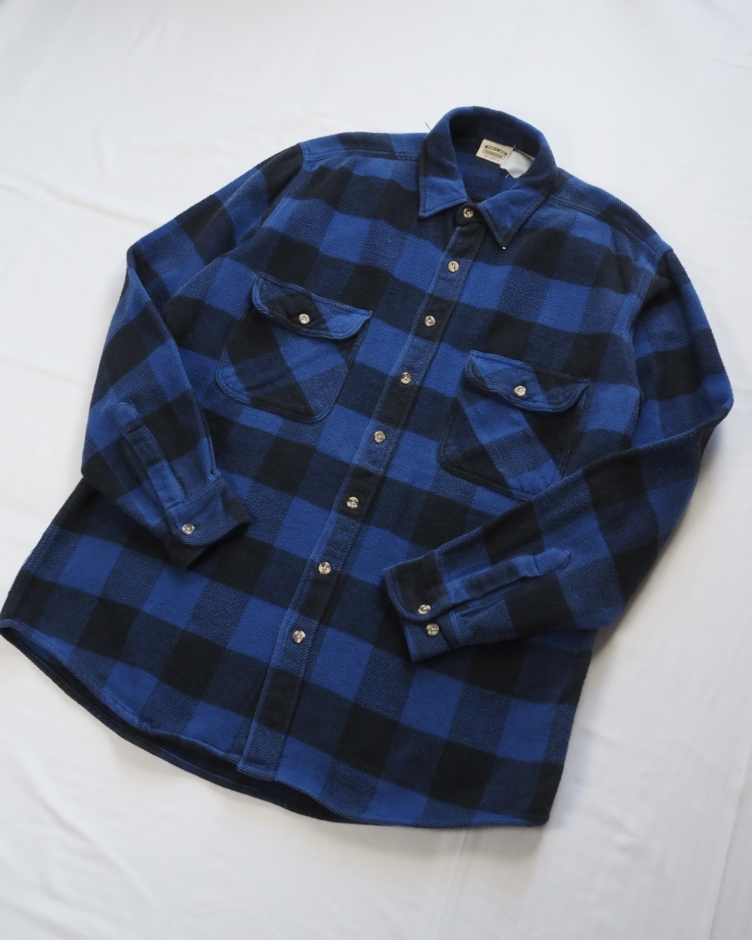【VCM入荷】90’s Fivebrother ヘヴィネル ブルー×ブラック ブロックチェック の画像 5