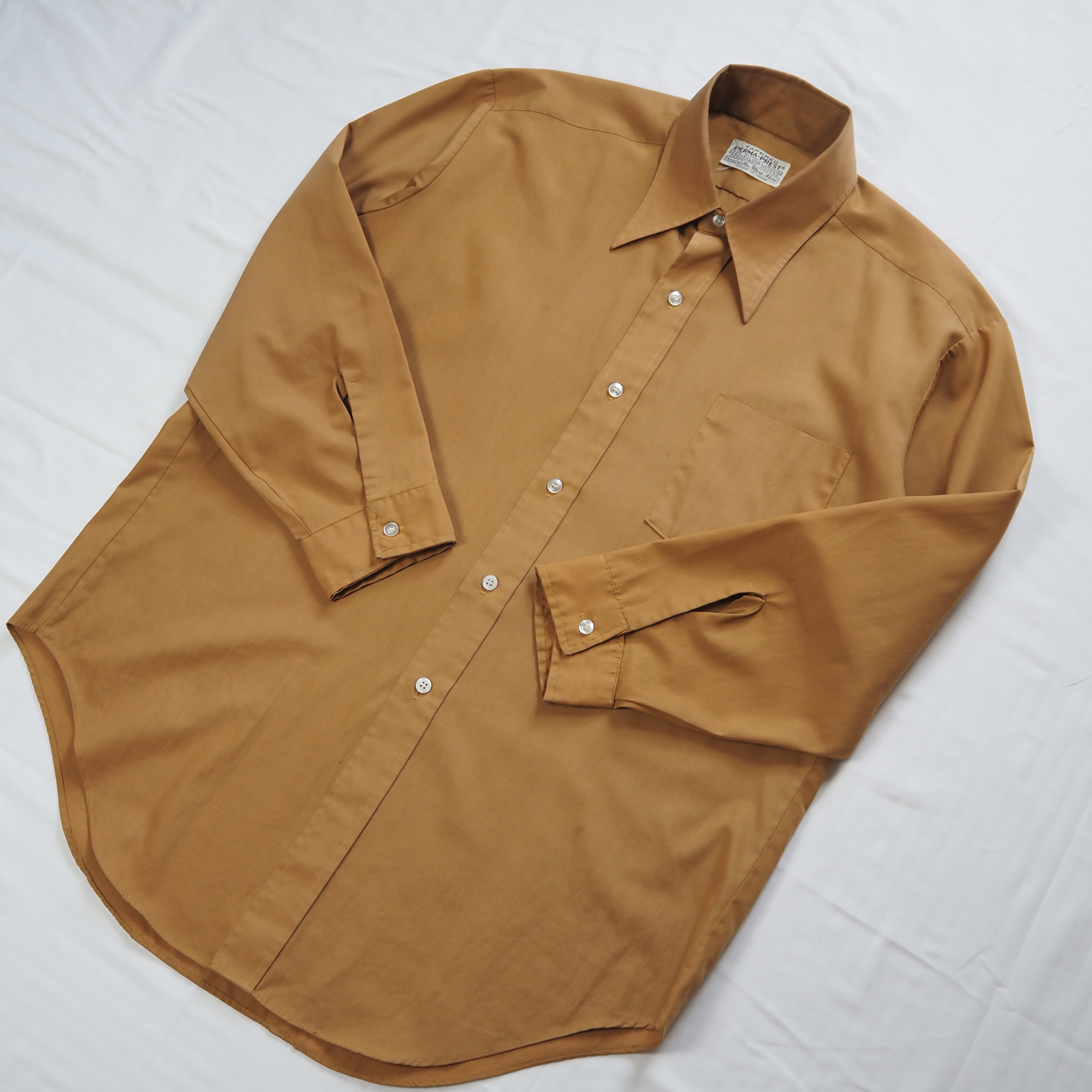 70’s Sears ポリコットンシャツ ブラウン 日本製 の画像 5