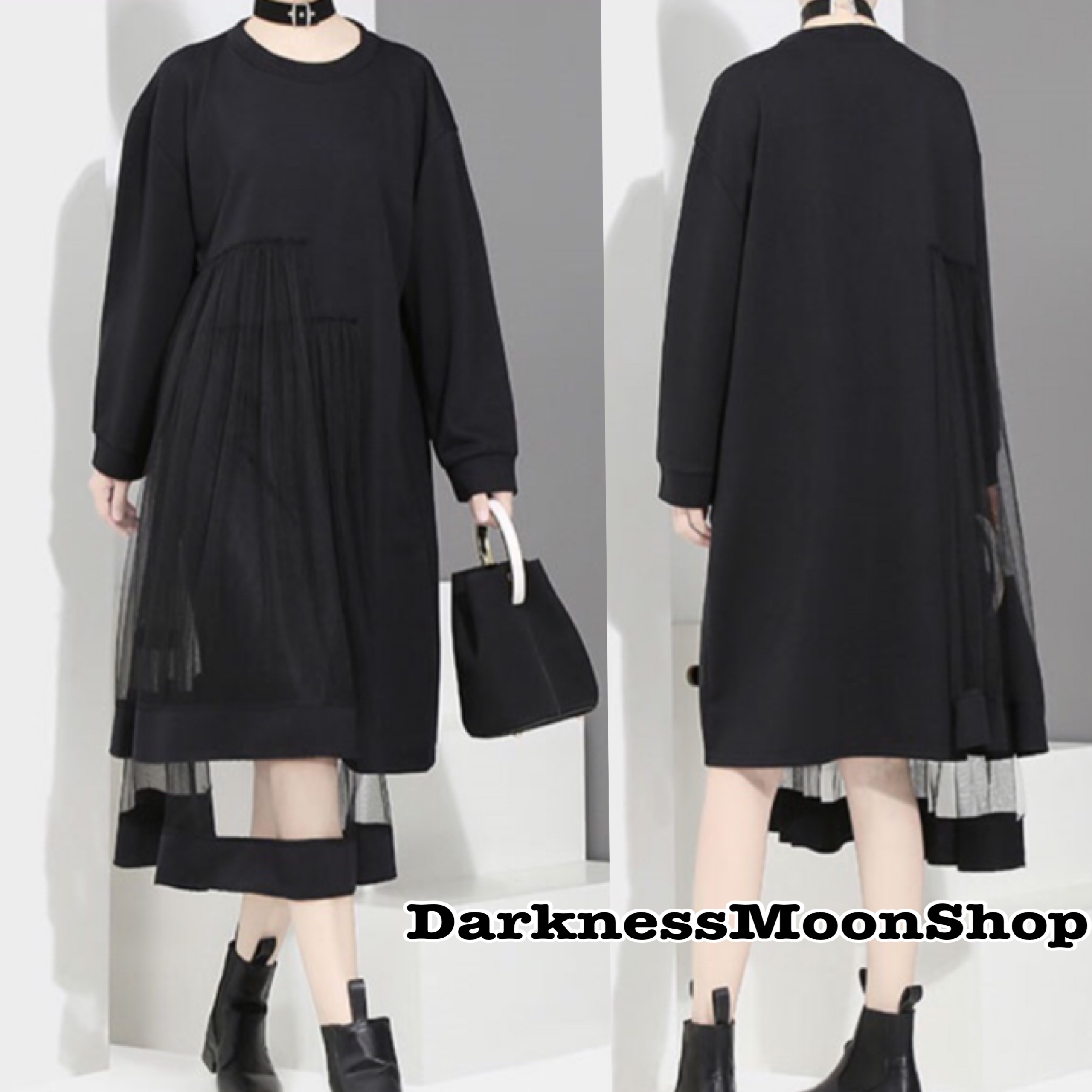 ロングヒット商品 大人 Goth チュール 装飾 ゆったり 上品 ミディアム ゴシック ワンピース Darkness Moon ロングヒット商品 大人 Goth チュール 装飾 ゆったり 上品 ミディアム ゴシック ワンピース Darkness Moon