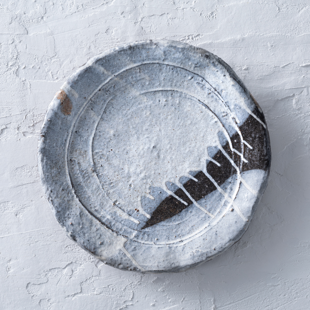 唐津焼 中川恭平／ 粉引唐津手捻皿 25cmサムネイル画像