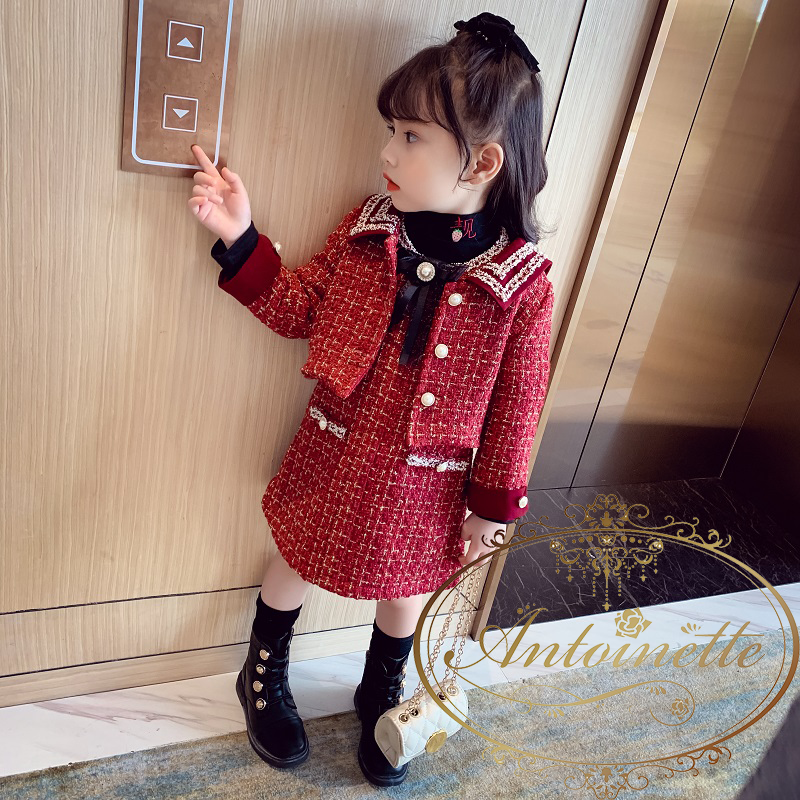 上品 フォーマル セットアップ ジャケット ワンピース 女の子 厚手 入園式 卒園式 Girl One Piece Red Jacket Antoinette 上品 フォーマル セットアップ ジャケット ワンピース 女の子 厚手 入園式 卒園式 Girl One Piece Red Jacket Antoinette