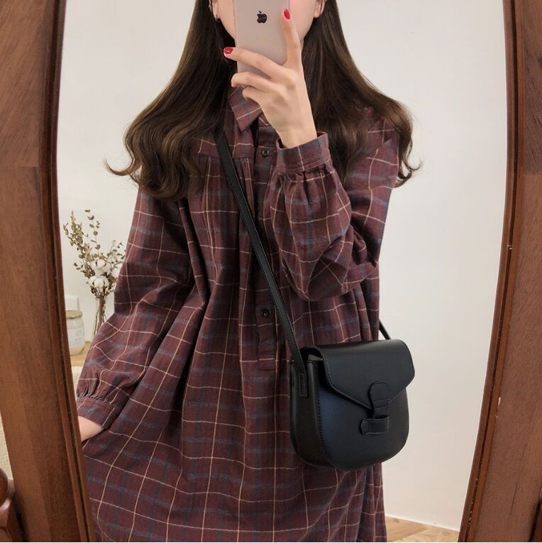 レトロガーリー ロングワンピース レディース フェミニン タータンチェック チェックワンピース 可愛い おしゃれ デート レトロ オルチャン 韓国 Ptnym33 Shop Suba