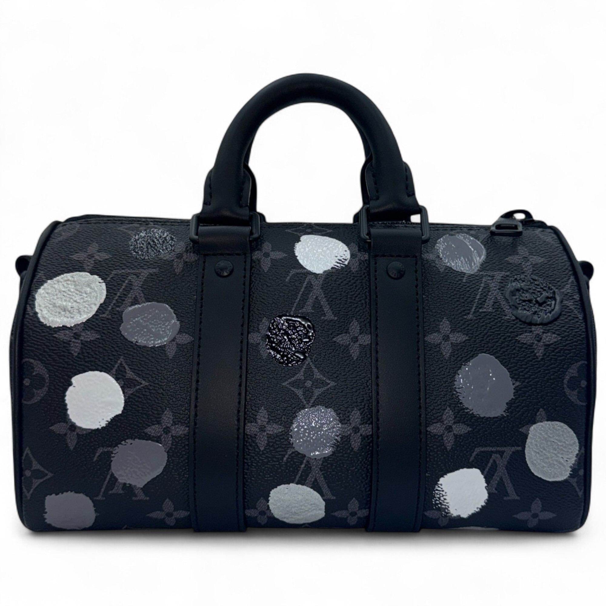 【LOUIS VUITTON】ルイヴィトン 草間彌生 キーポル・バンドリエール 25 2WAY ハンドバッグ ショルダーバッグ モノグラム・エクリプス