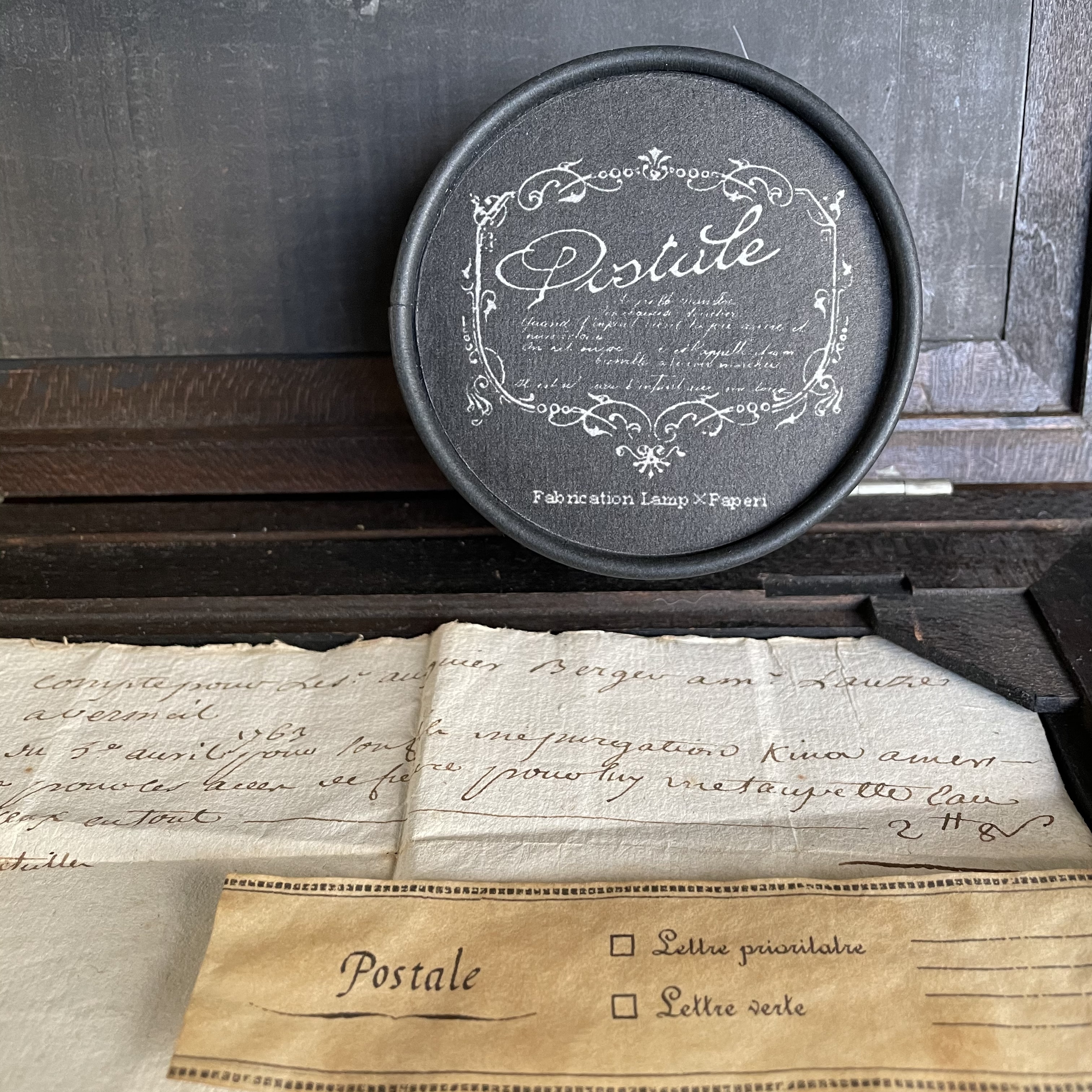 受注製作 コーヒー染めラベル Postale Label Lamp Paperi Brocante 受注製作 コーヒー染めラベル Postale Label Lamp Paperi Brocante