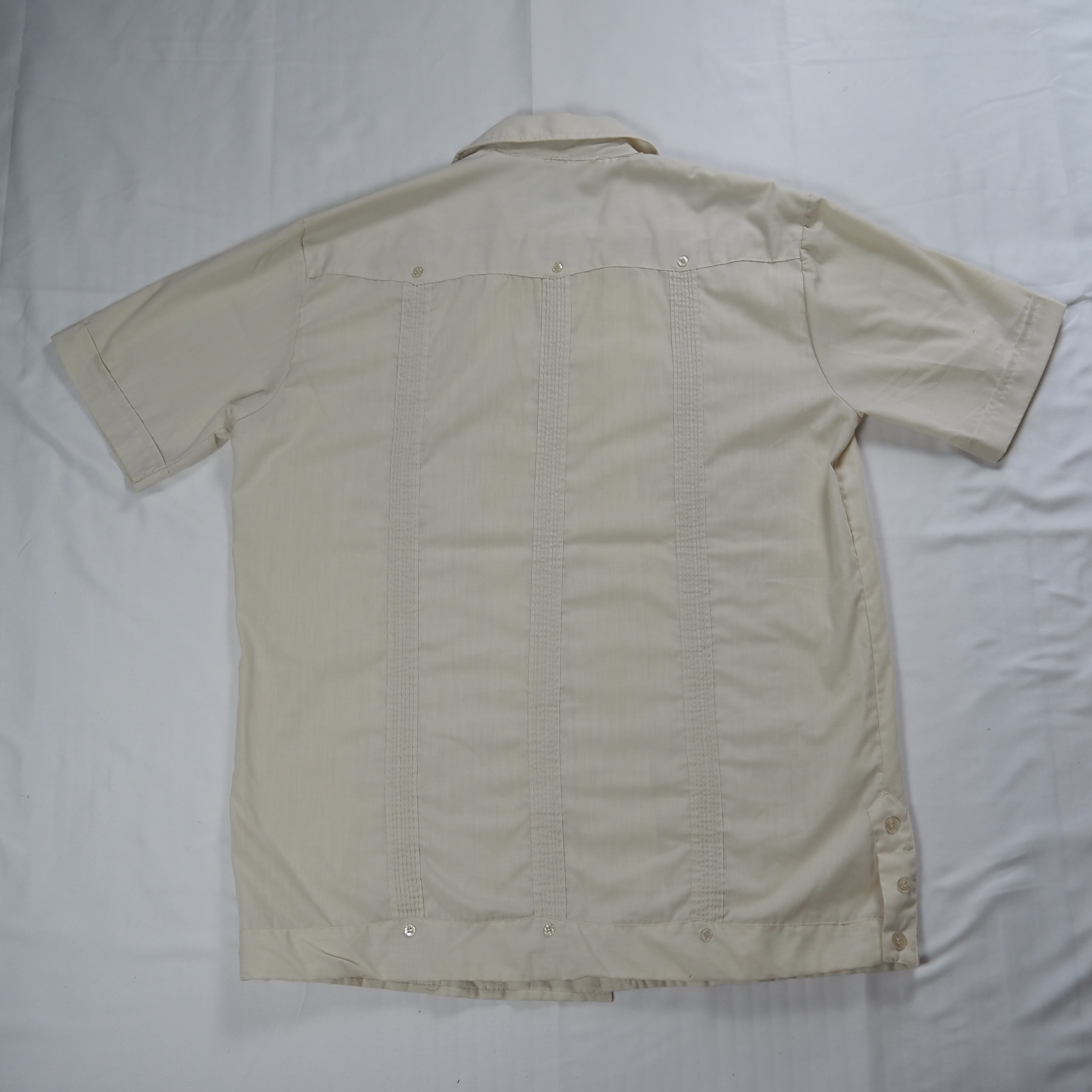 80’s-90’s Guayabera キューバシャツ Sサイズ ベージュ の画像 11