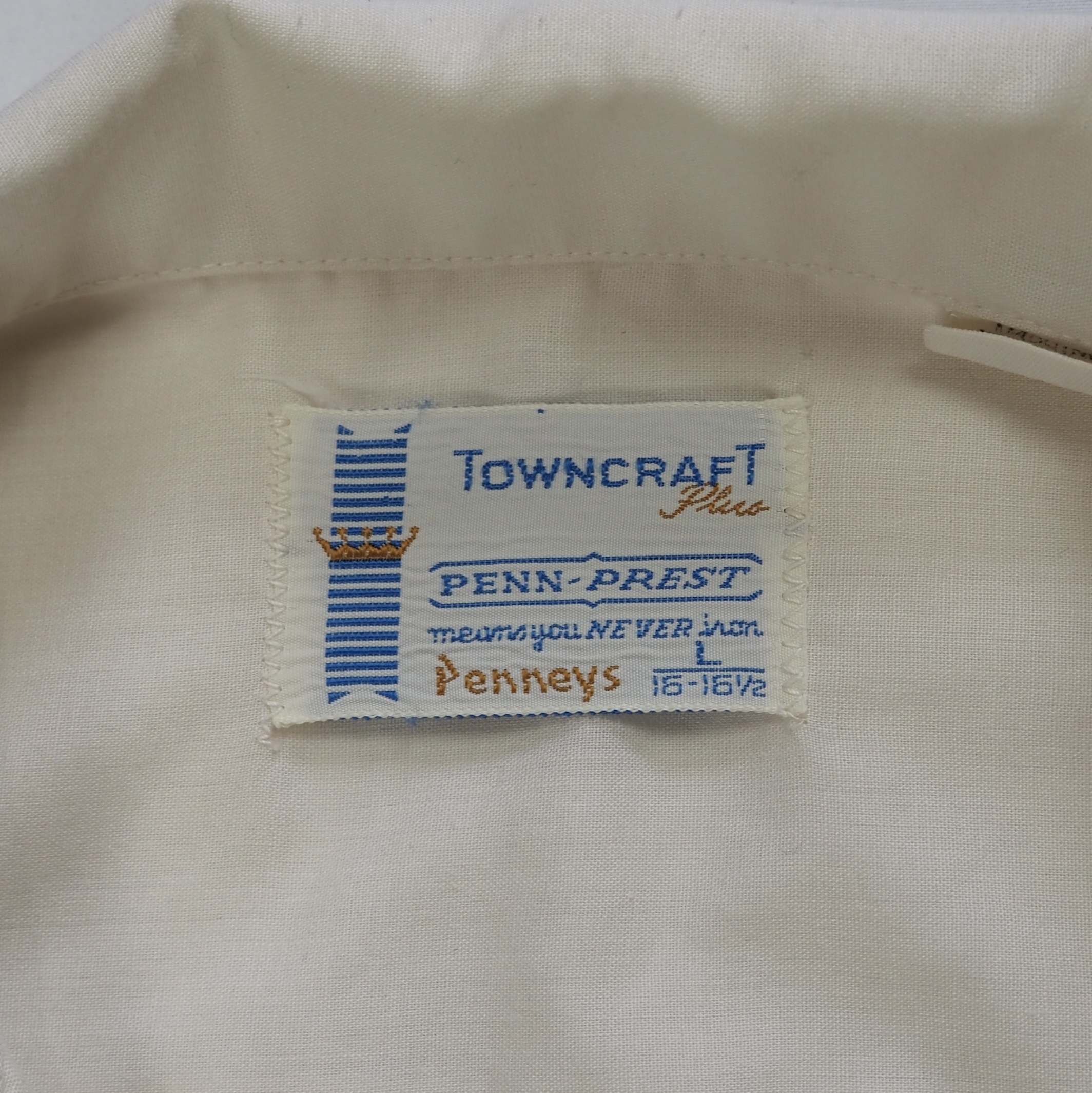 70’s Towncraft ポリコットンシャツ Lサイズ ホワイト の画像 8