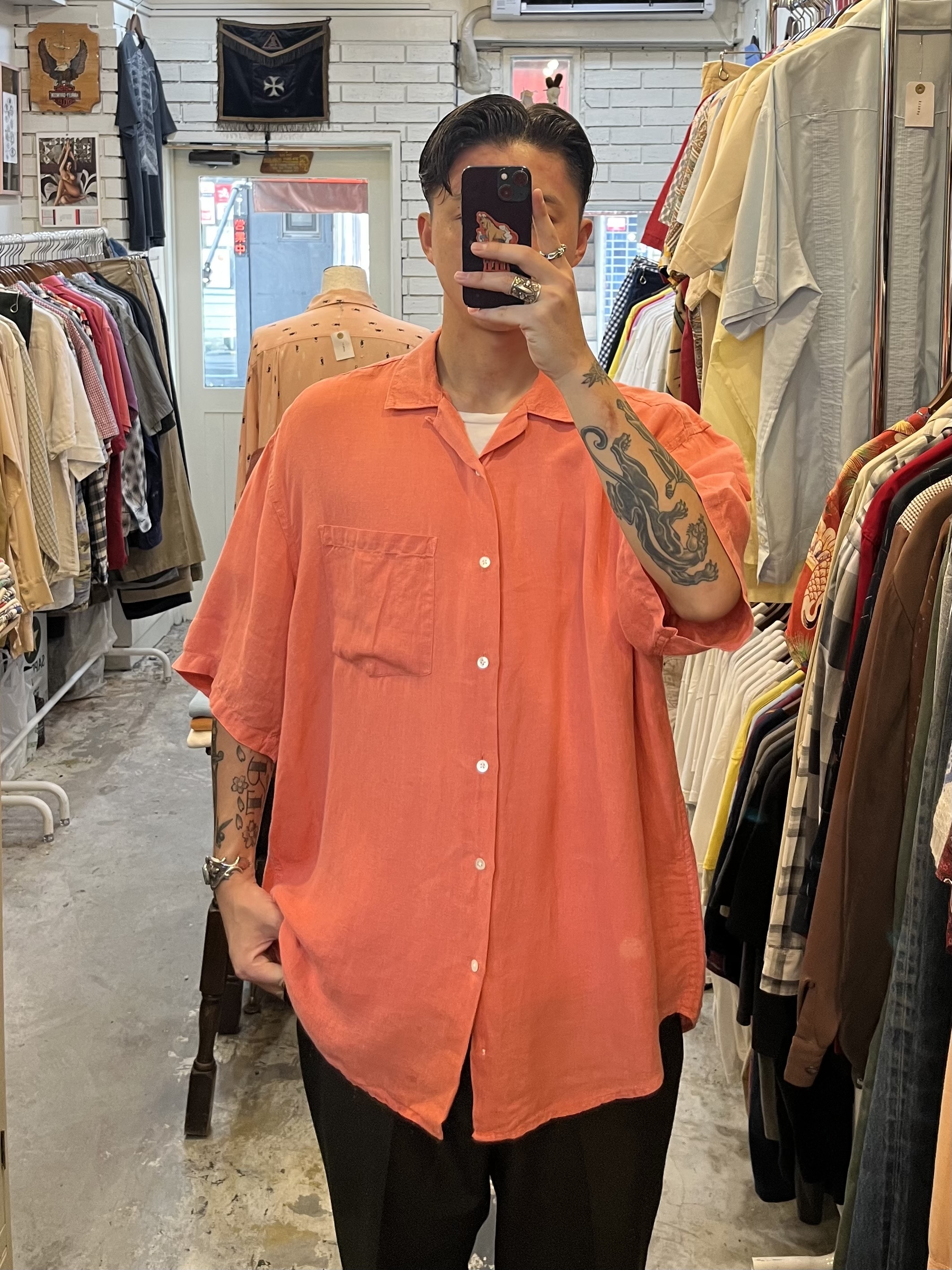 90’s Banana Republic シルクシャツ ピンク XL の画像 4
