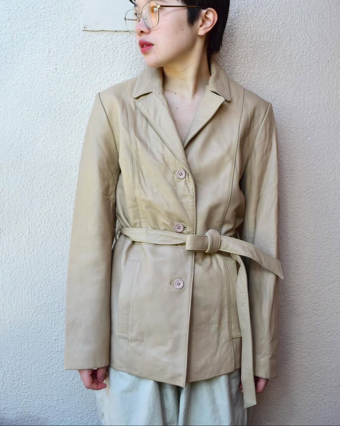 belted leather jacket