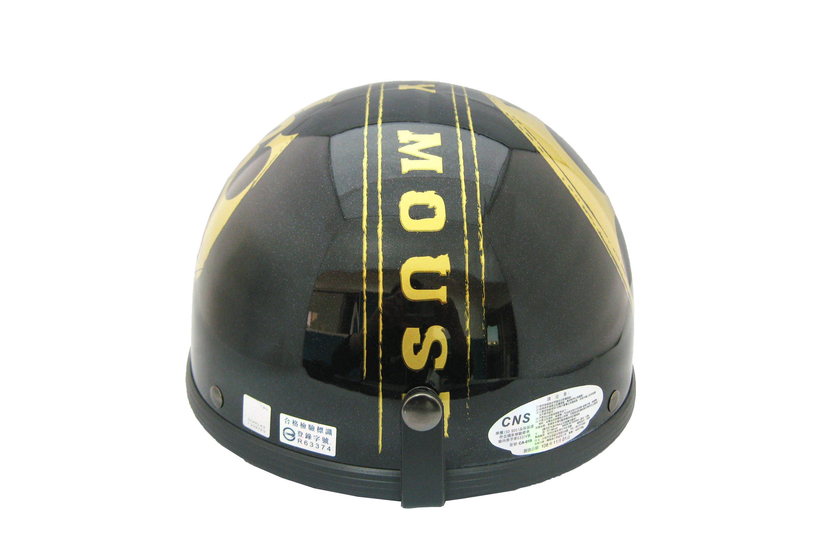 ディズニー正規ライセンス商品 ヴィンテージミッキーマウス Gold ハーフヘルメット ツバ別売り ミッキーマウス 白 赤 黒 Jwlsports