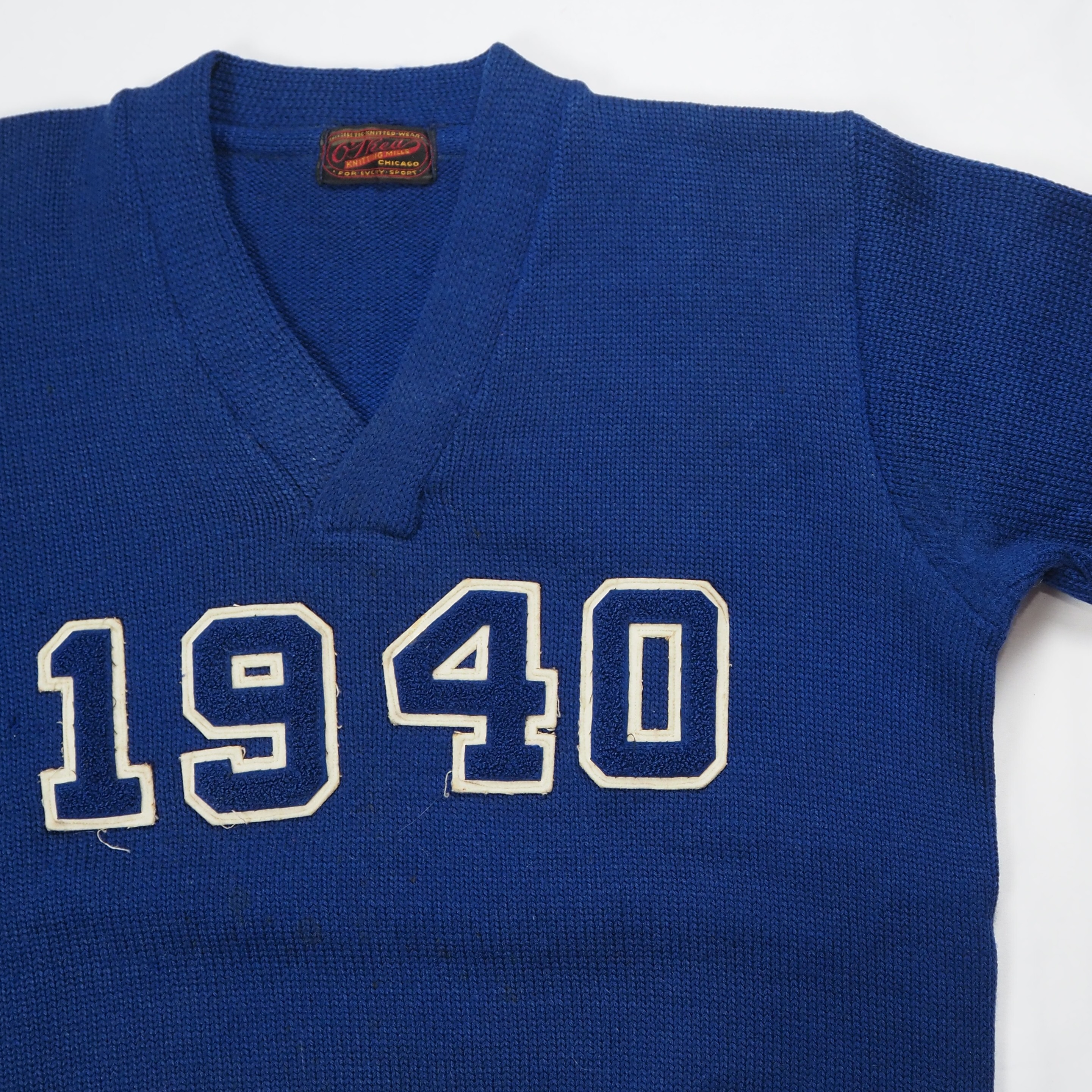 【9/23 20:00入荷】40's ウールニット ブルー×ホワイト の画像 5