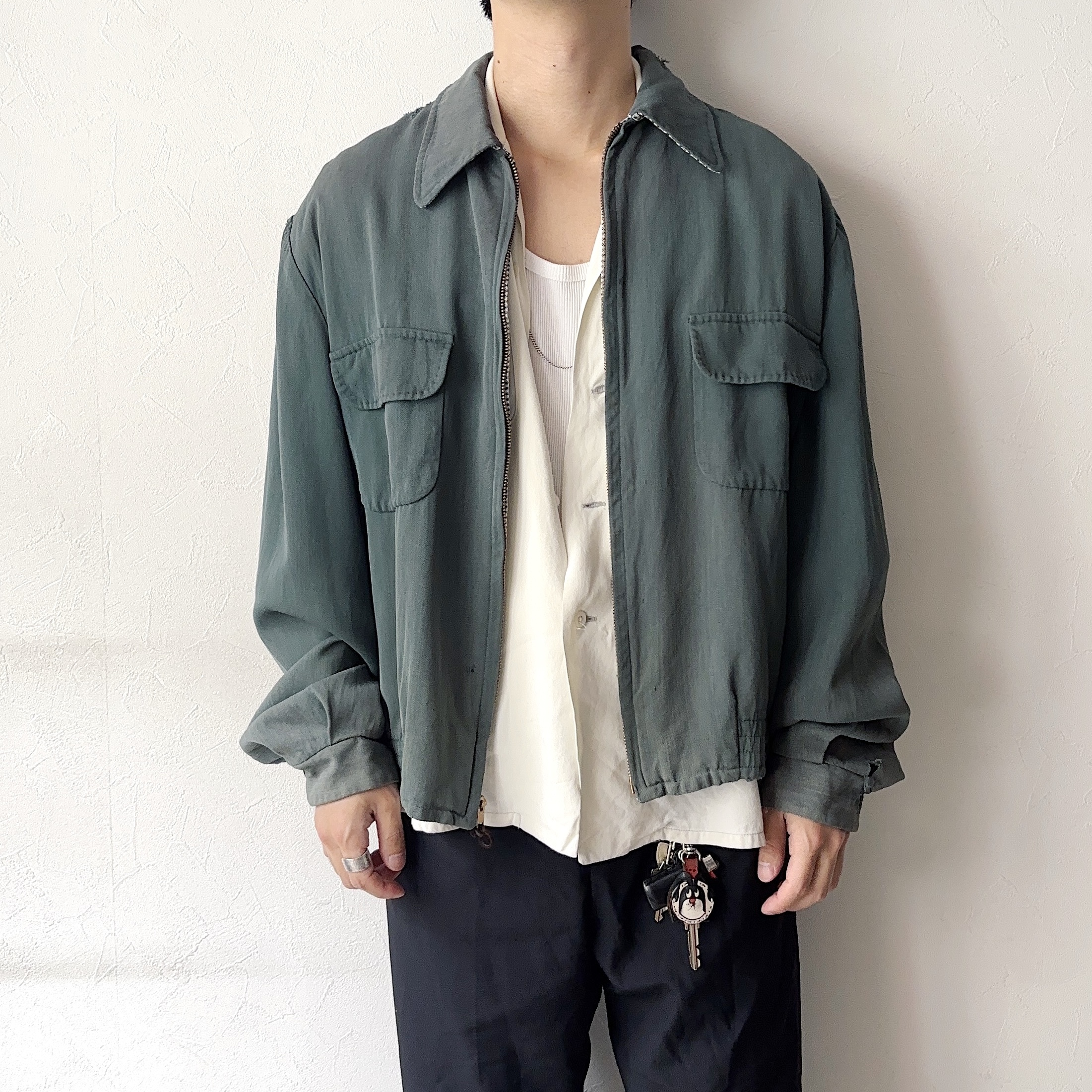 Vintage 50's Grunge Reversible Rayon Gabardine Jacket の画像 5