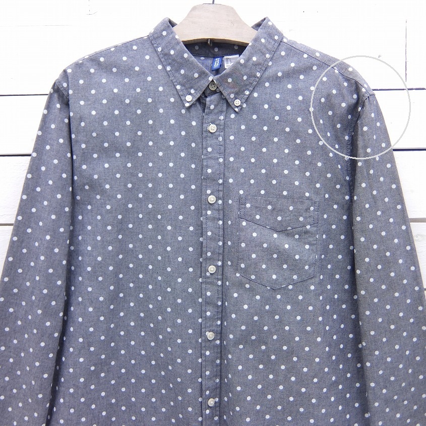 Dividcd H M エイチアンドエム ドット柄 ボタンダウンシャツ メンズ Lサイズ Represent Onlinestore