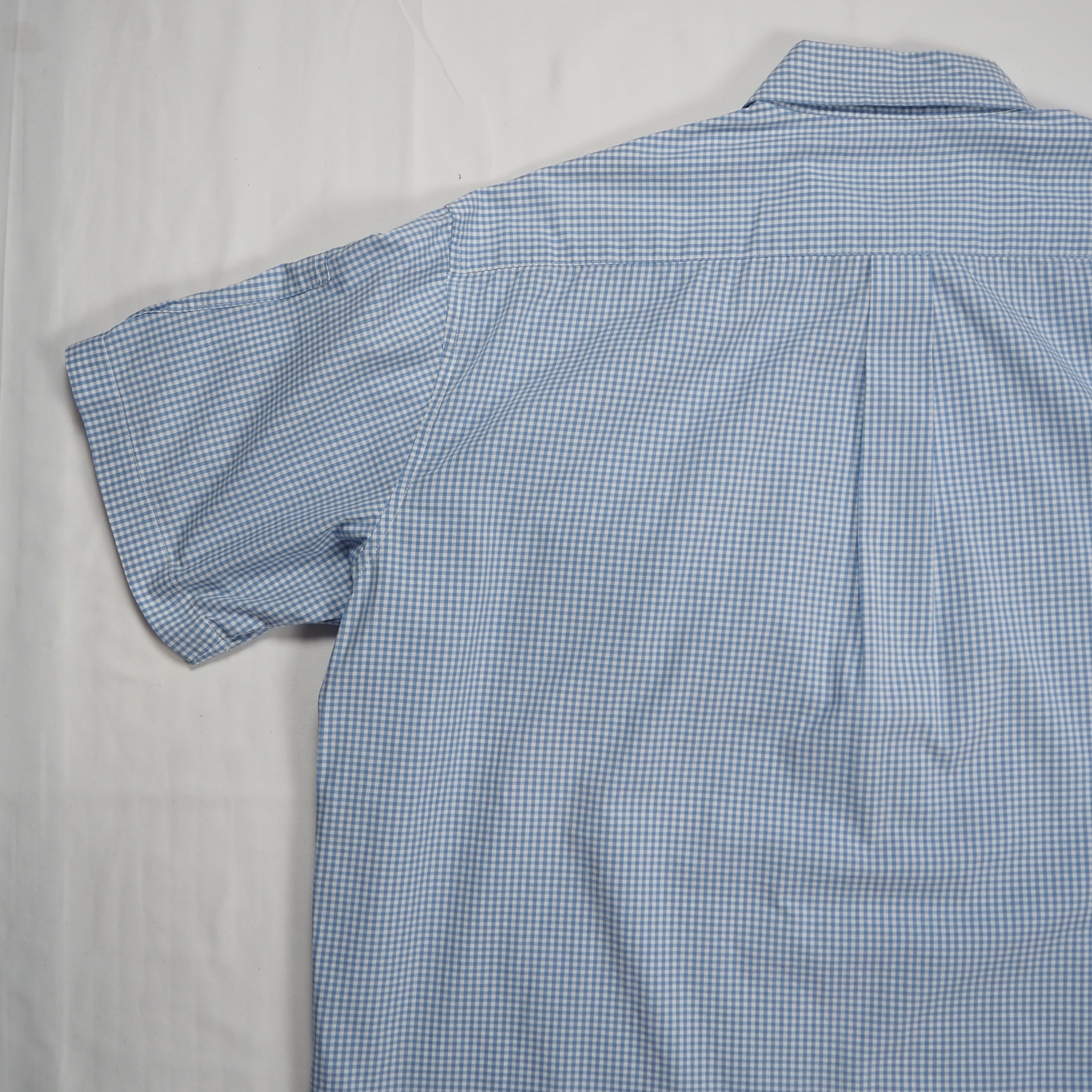 90’s OLD STUSSY 紺タグ 半袖シャツ ライトブルー Mサイズ の画像 16