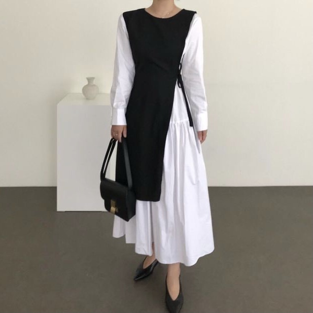 ロングベストフレアシャツワンピースセット U5342 Udresser ロングベストフレアシャツワンピースセット U5342 Udresser
