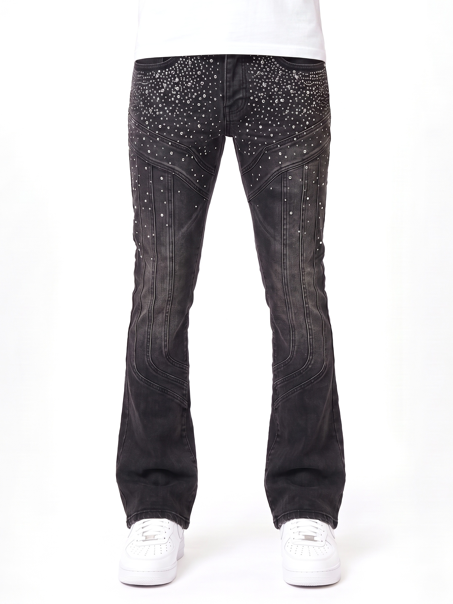 Black Fury Stacked Denim | swaghouse
