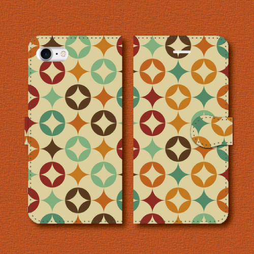 レトロポップ 七宝つなぎ 001 レトロ柄 Iphoneスマホケース 手帳型ケース Dezagoods Retro