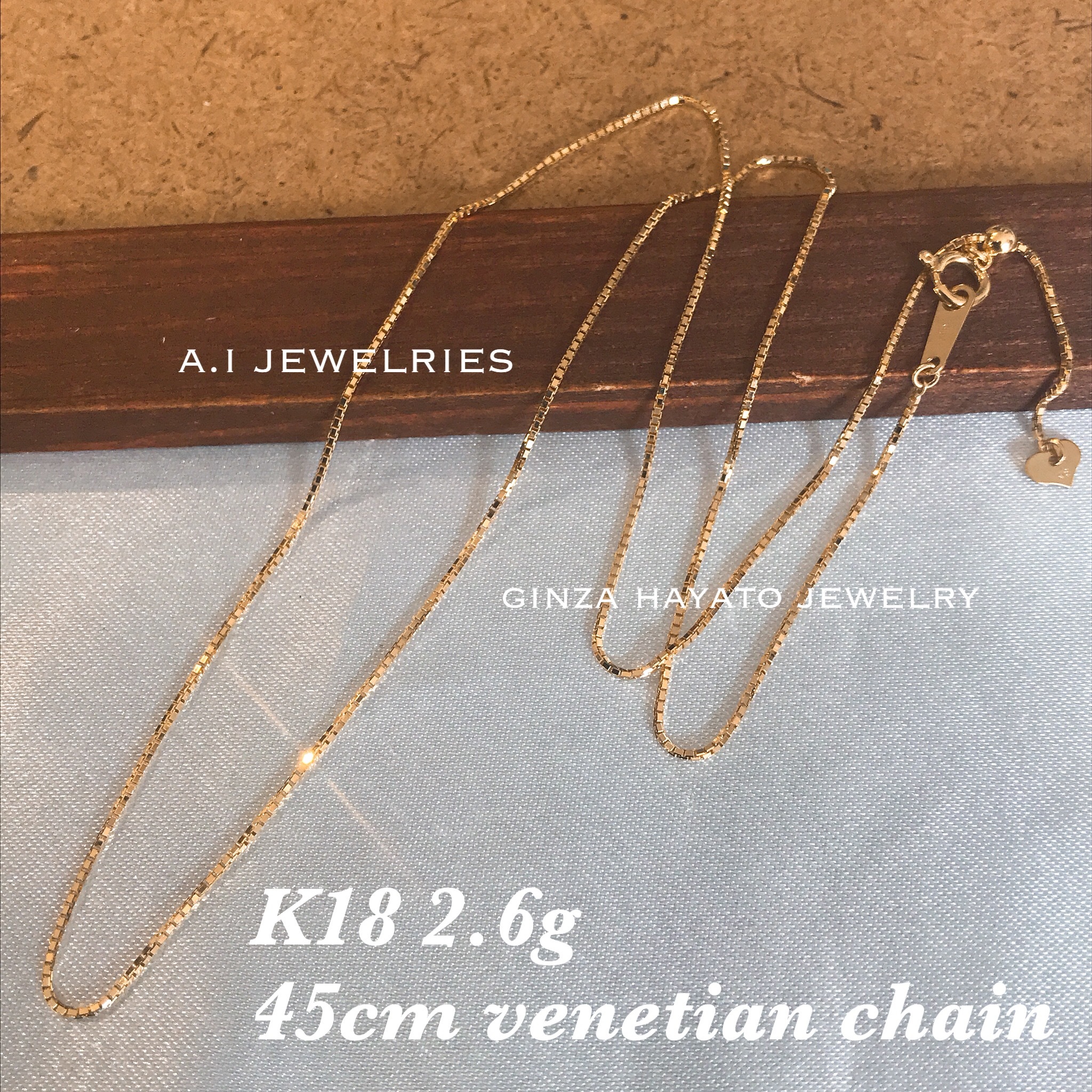 K18 18金 ベネチアン チェーン ネックレス スライドアジャスター レディース 新品 本物 45cm A I Jewelries エイアイジュエリーズ K18 18金 ベネチアン チェーン ネックレス スライドアジャスター レディース 新品 本物 45cm A I Jewelries エイアイジュエリーズ