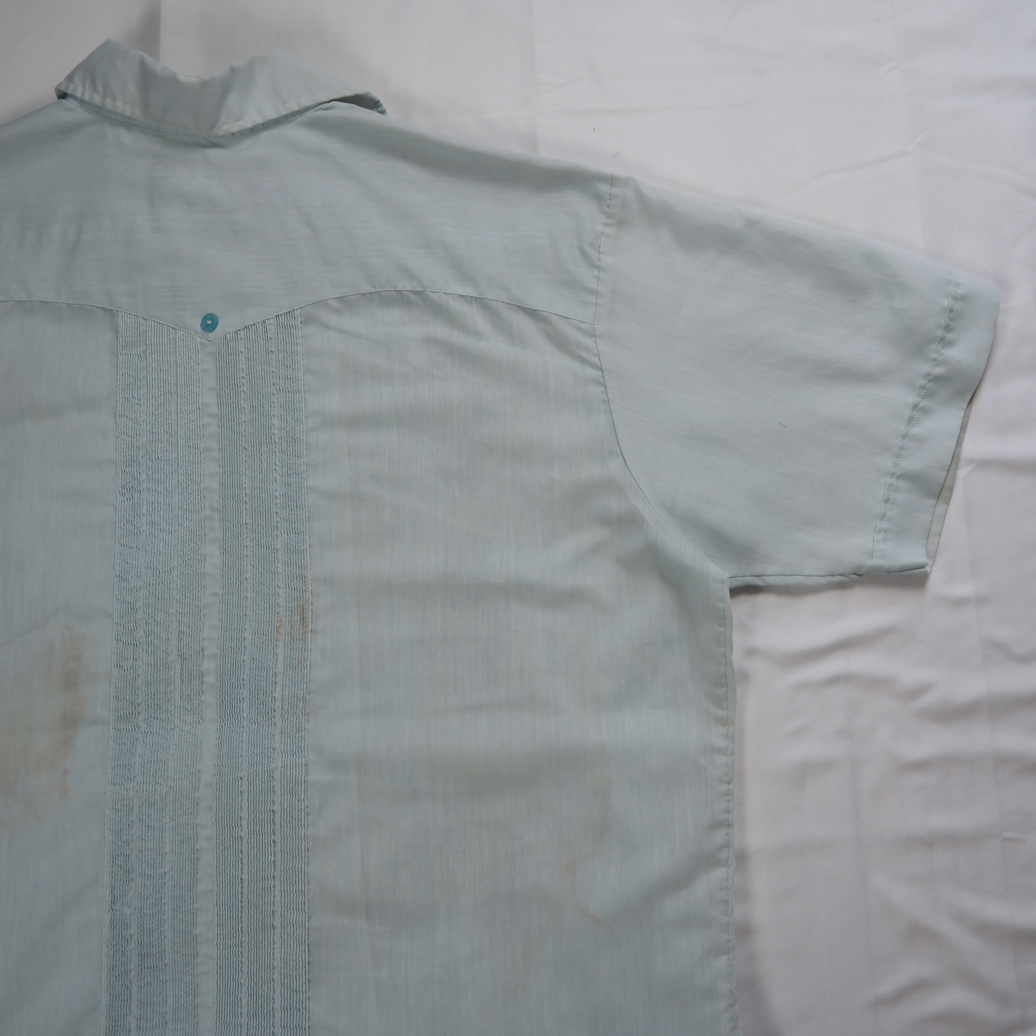 80’s キューバシャツ 水色 XL の画像 15