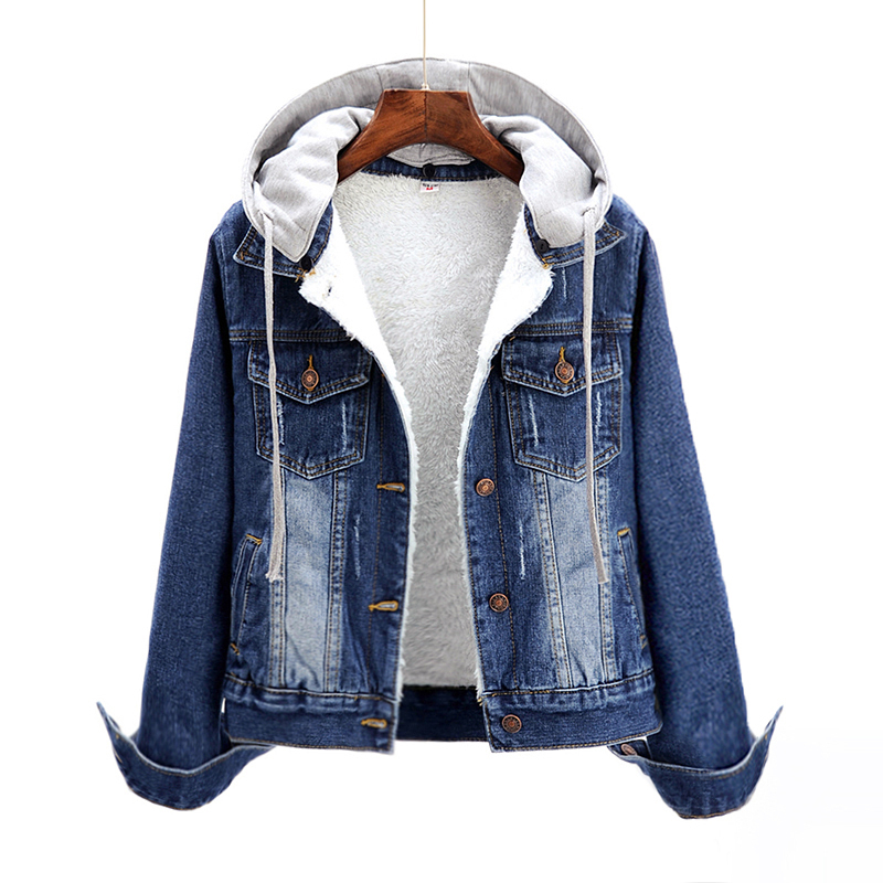 レディースファッション アウター デニムジャケット 韓国 ボアジャケット 送料無料 レディース 暖かい フード付き デニム ジャケット コート