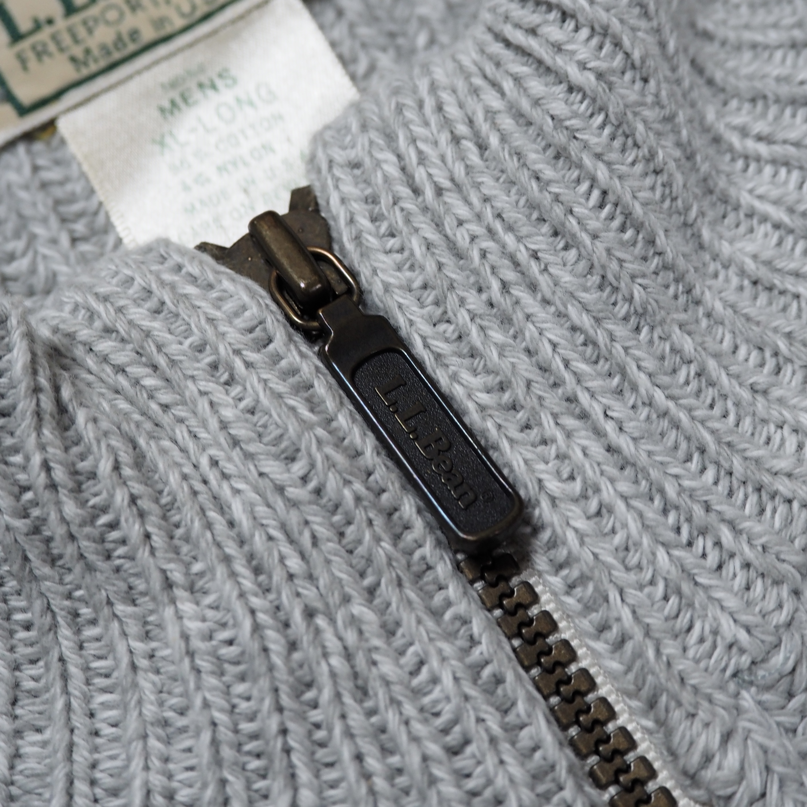 90’s L.L. Bean ドライバーズニット グレー XL アメリカ製 オンライン限定商品 の画像 6
