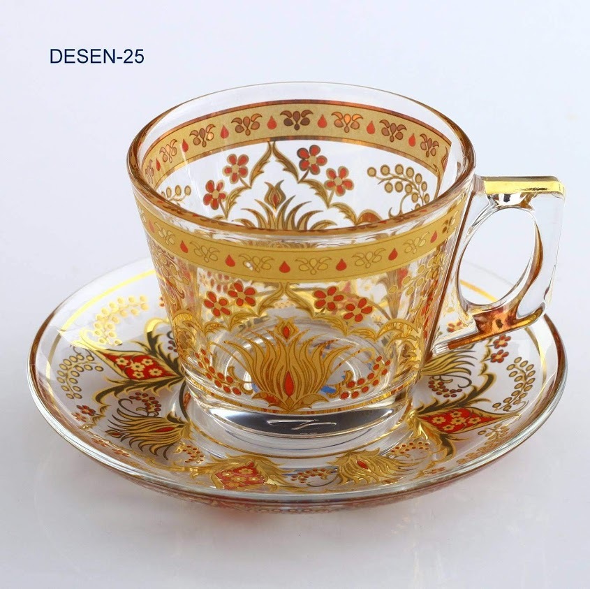 トルコ柄ガラス製カップ ソーサー Desen 25 Asobijoux トルコ柄ガラス製カップ ソーサー Desen 25 Asobijoux