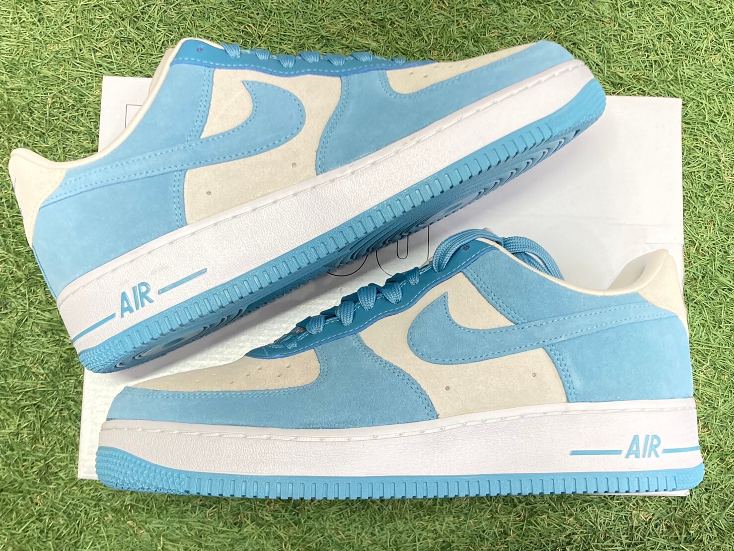 light blue suede nike air force 1