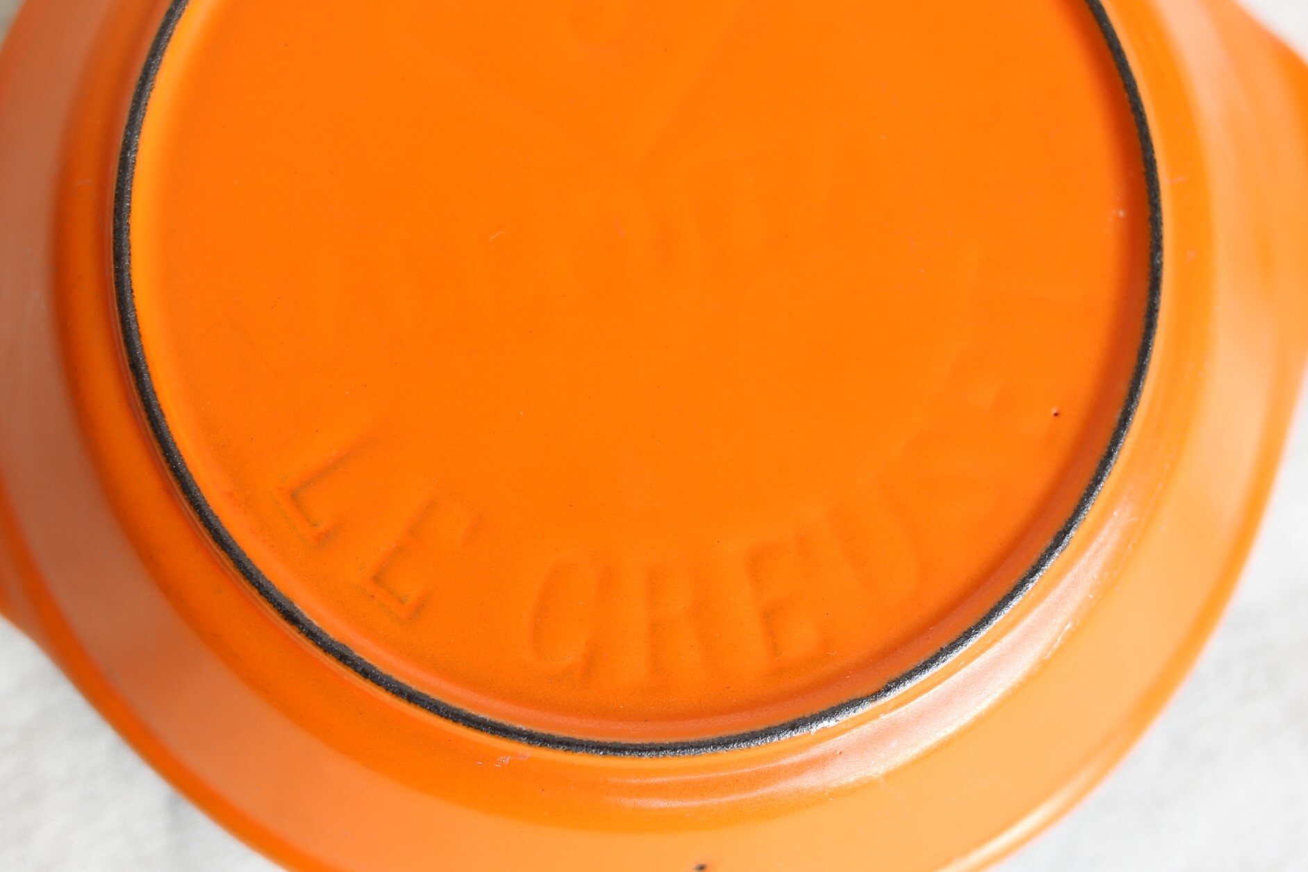 フランス ヴィンテージ ル・クルーゼ Le Creuset グラタン皿 ブリュレ皿 オレンジ サイズ3 N-01570 | EMUPARIS