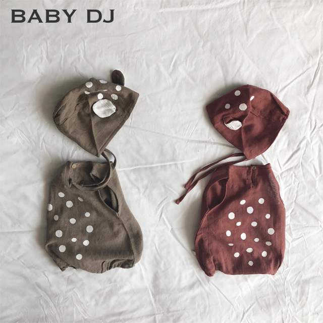 即納 全2色バンビロンパースset 着画あり Baby Dj 子供服 出産祝い プレゼント キッズファッション ベビー服