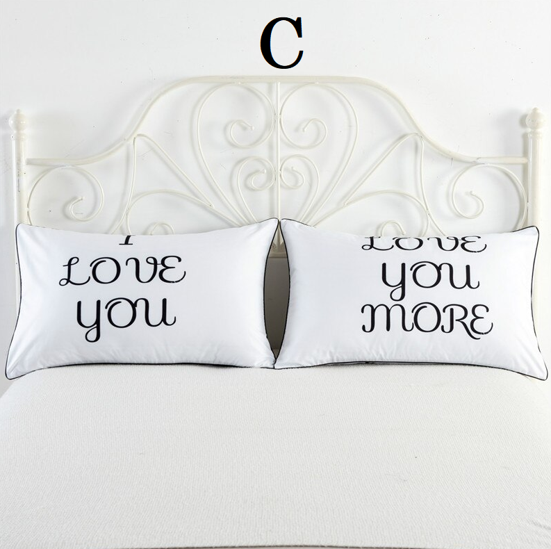 Love ｈｅ ｓｈe カップル クッションカバー インテリア 枕 まくらカバー ピローケース 2枚セット Romaryhome