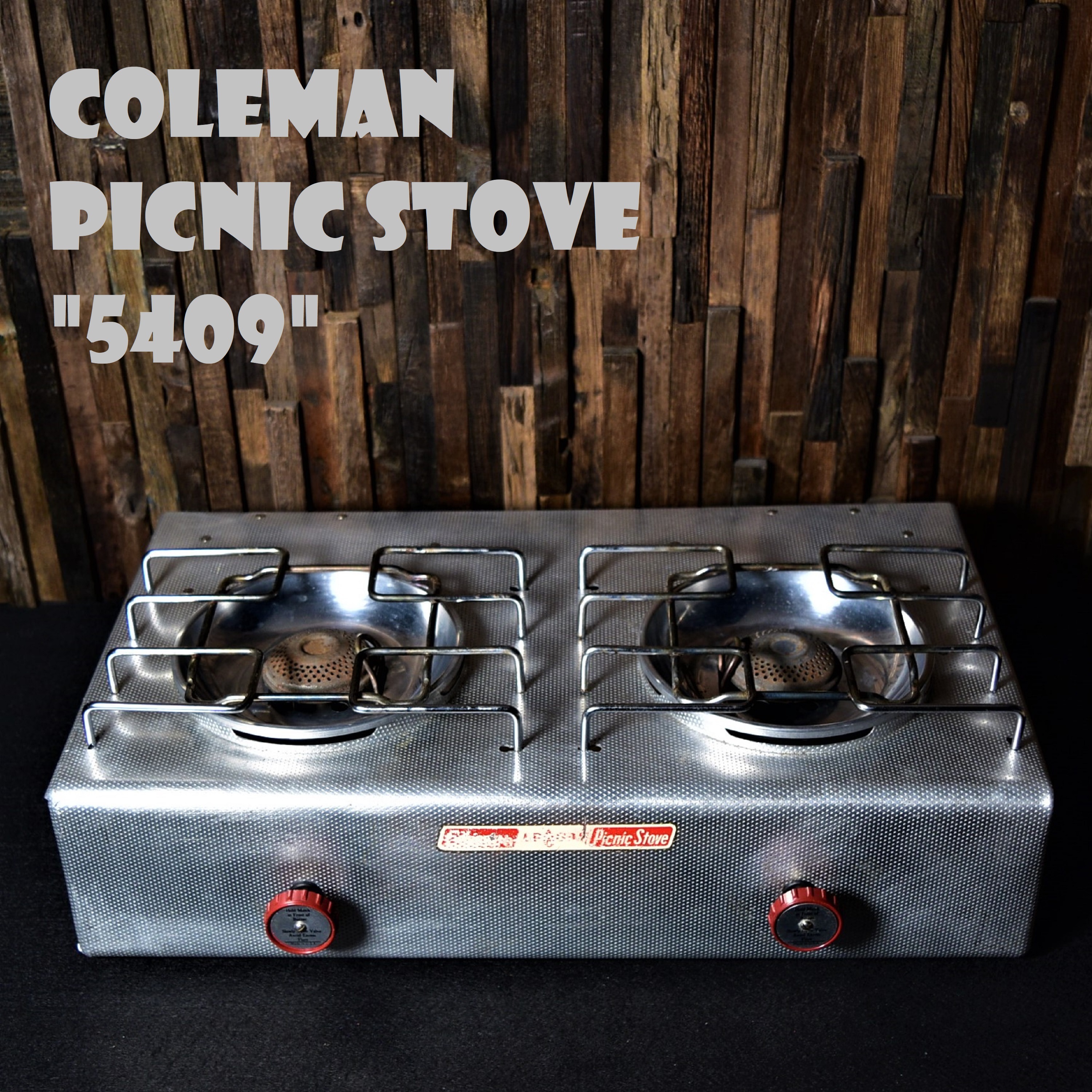 コールマン ピクニックストーブ ツーバーナー 5409 シルバー 1950年1960年 ビンテージ ストーブ Coleman 美品 アメリカ製 完全分解清掃済み メンテナンス済み Super Vintage Depot スーパービンテージデポ