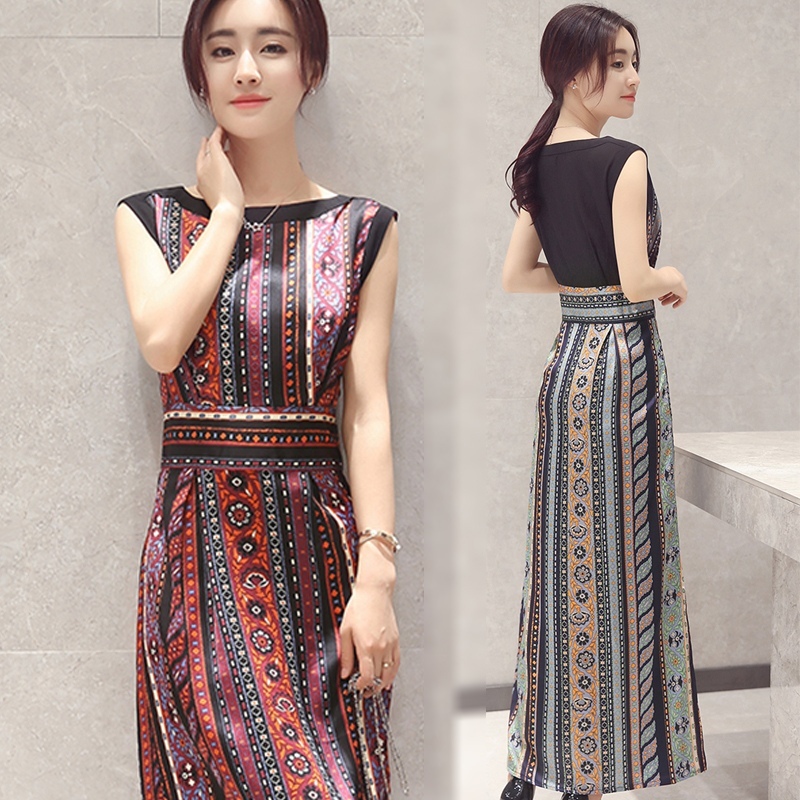 ワンピース レディース エスニック柄ワンピース ペンシルワンピース