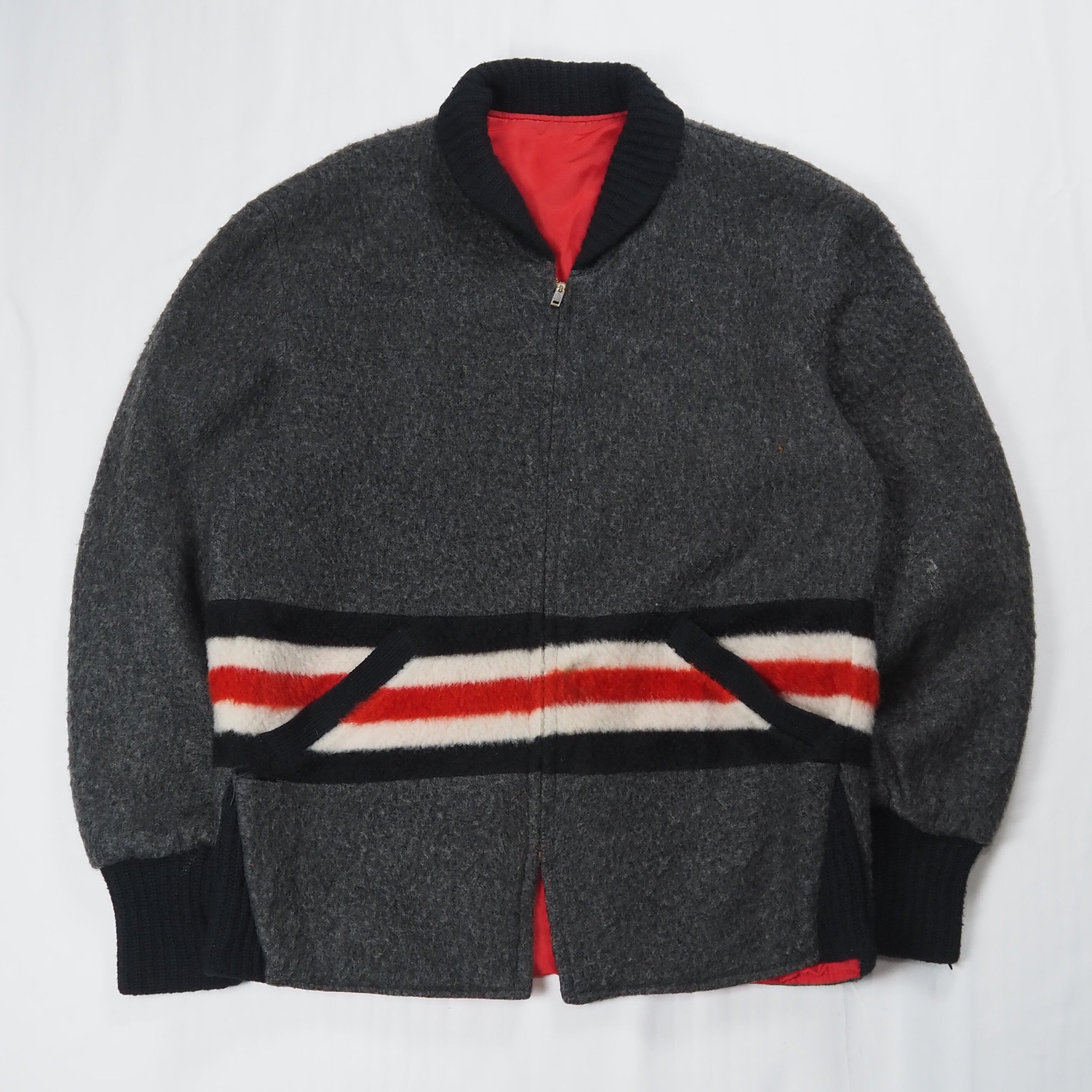 【9/23 20:00入荷】50's ファラオジャケット リバーシブル グレー×レッド