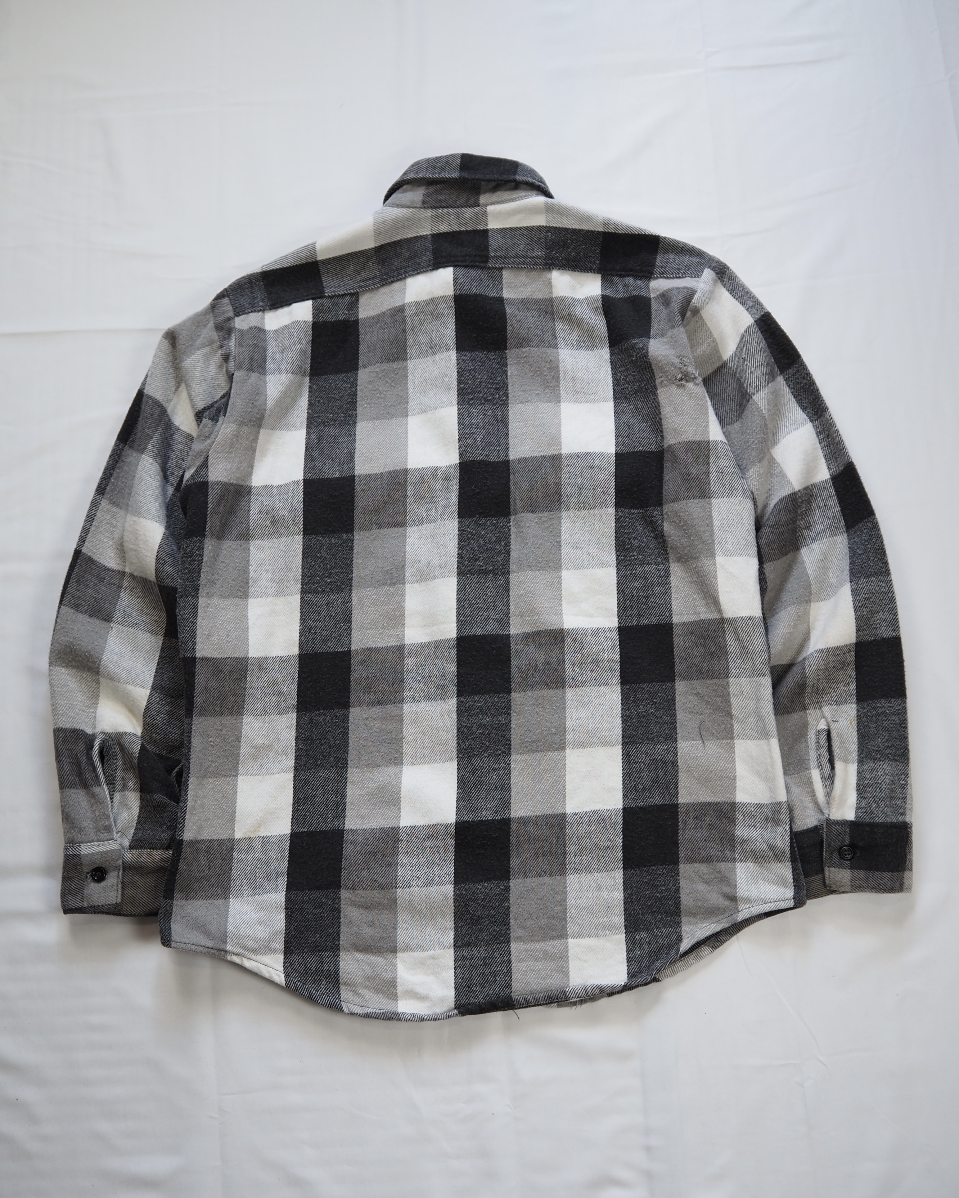 【5/6(水) 20:00入荷】70’s-80’s Fivebrother ヘヴィネル ブラック×ホワイト×グレー Mサイズ の画像 10