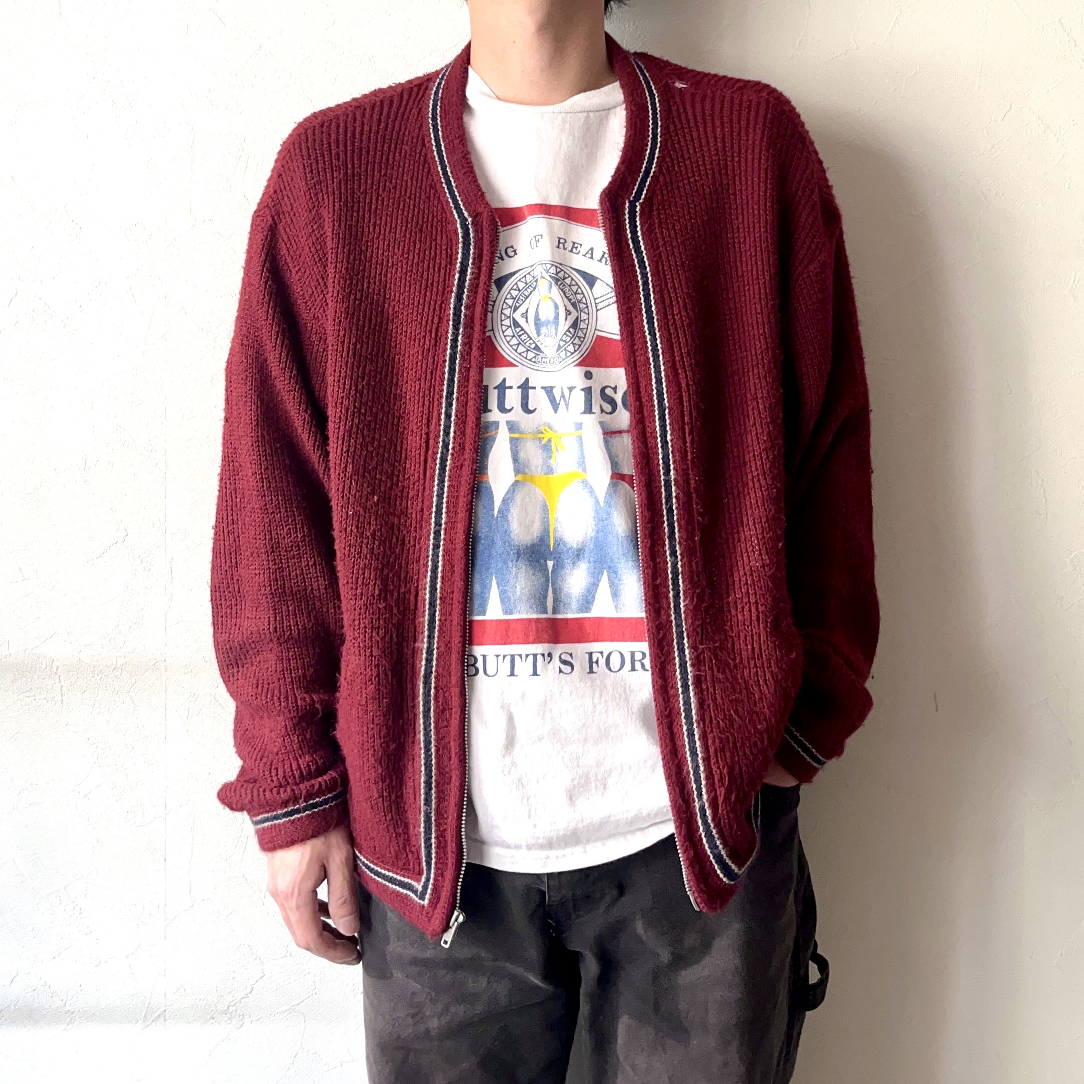 Vintage 60's Zip-up Knit Cardigan の画像 3