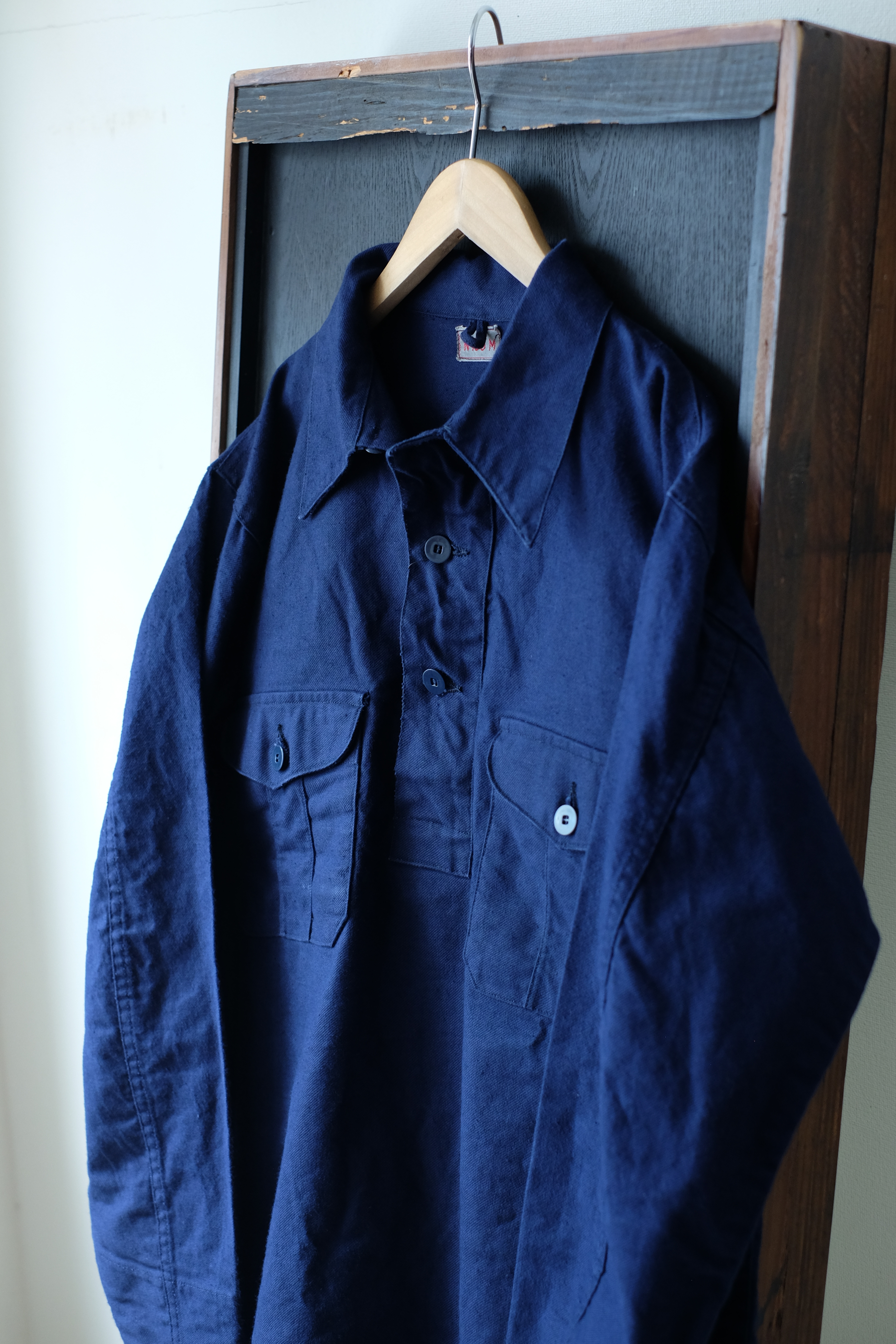 50s Swedish military pullover work shirt “one wash” の画像 5