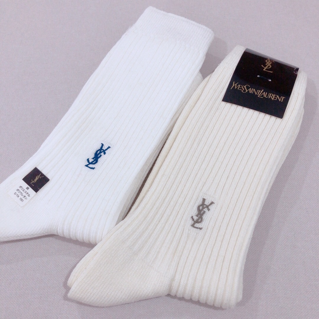 イヴサンローラン 日本製yslロゴ刺繍ソックス2足セット デッドストック Jvintage ジェイヴィンテージ