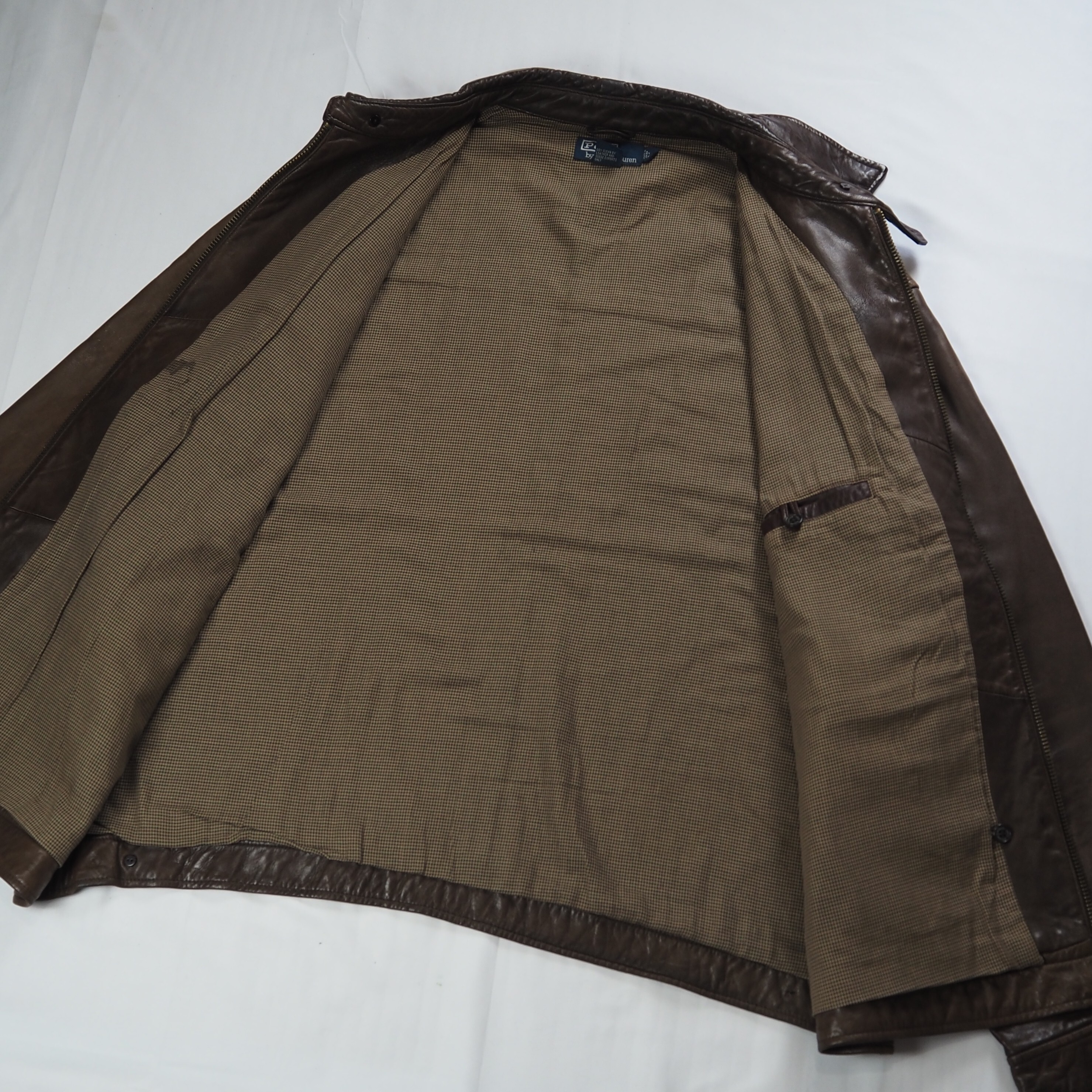 【9/23 20:00入荷】90's Ralph Lauren ラムレザージャケット XXL の画像 13