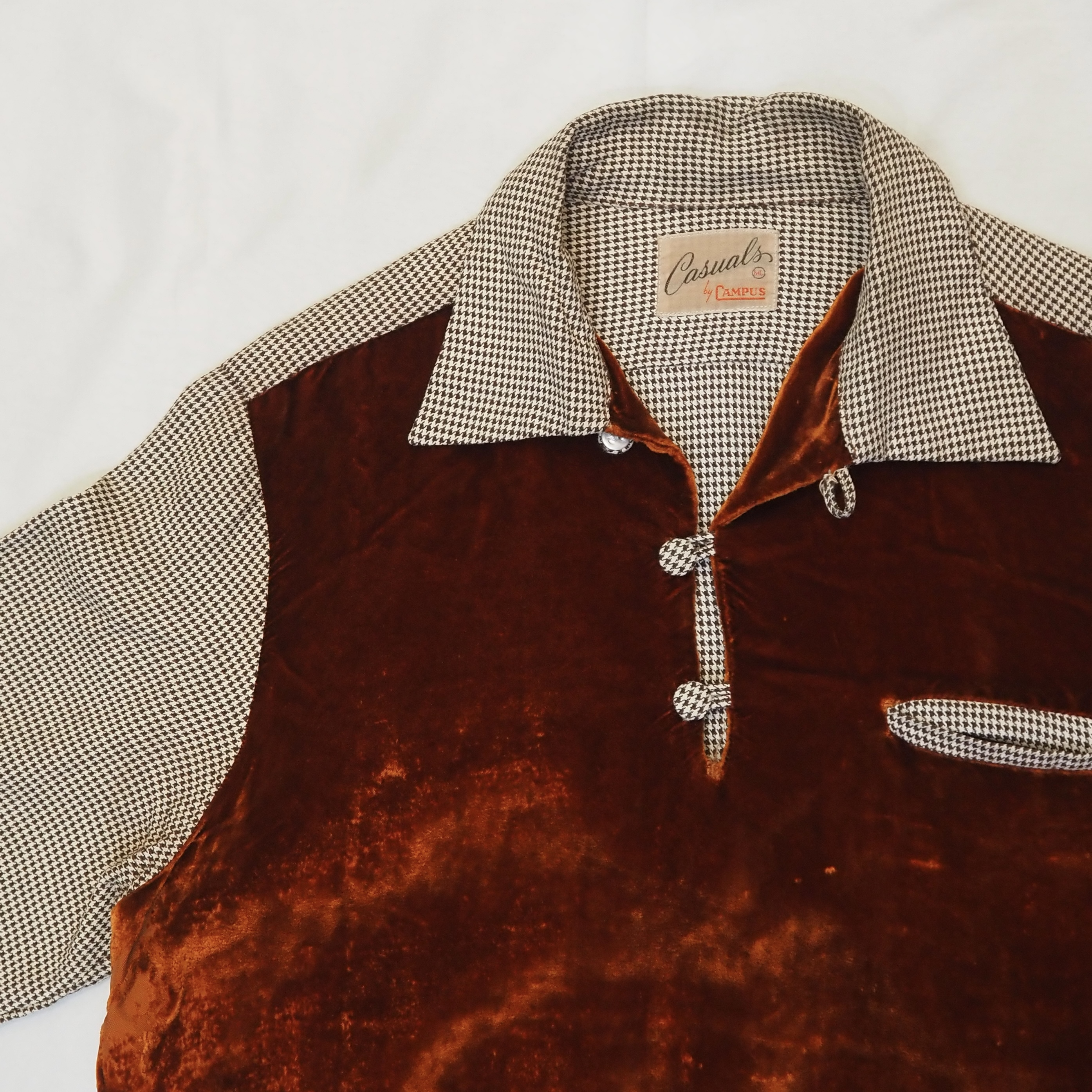 50’s Campus リブシャツ Rayon × Velvet の画像 2