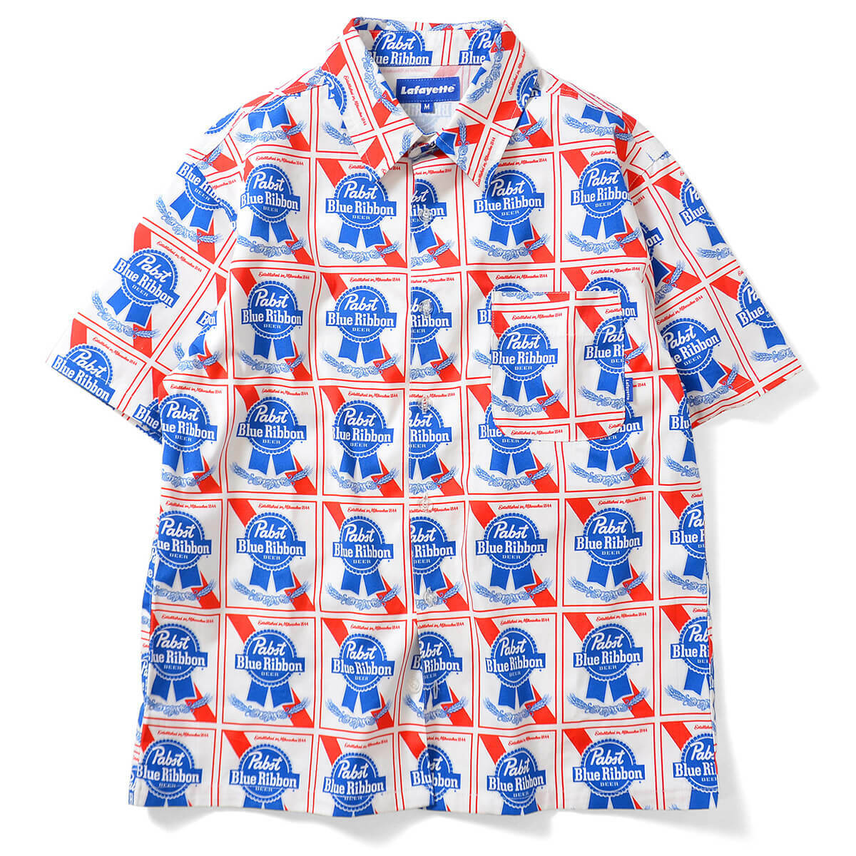Lafayette Pabst Blue Ribon ラファイエット パブストブルーリボン Allover S S Shirt Side A Akita Lafayette Pabst Blue Ribon ラファイエット パブストブルーリボン Allover S S Shirt Side A Akita