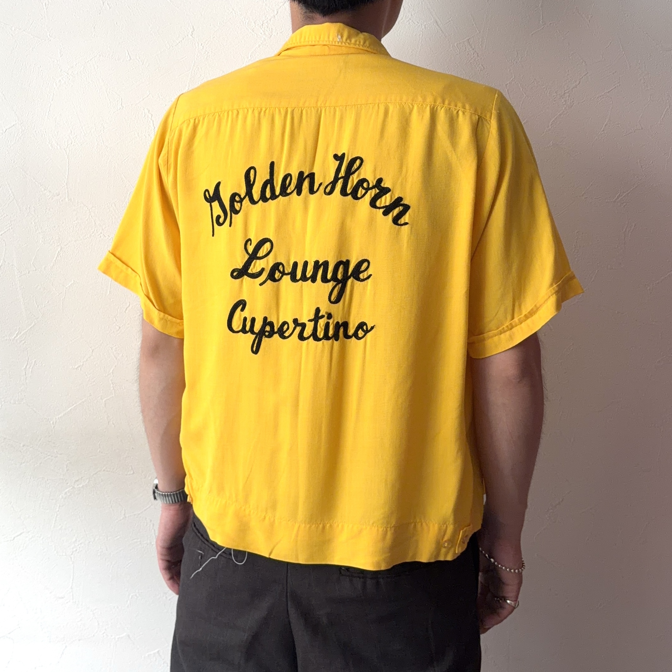 Vintage 50〜60's【King Louie】"Golden Horn Lounge Cupertino" Rayon Bowling Shirt の画像 4