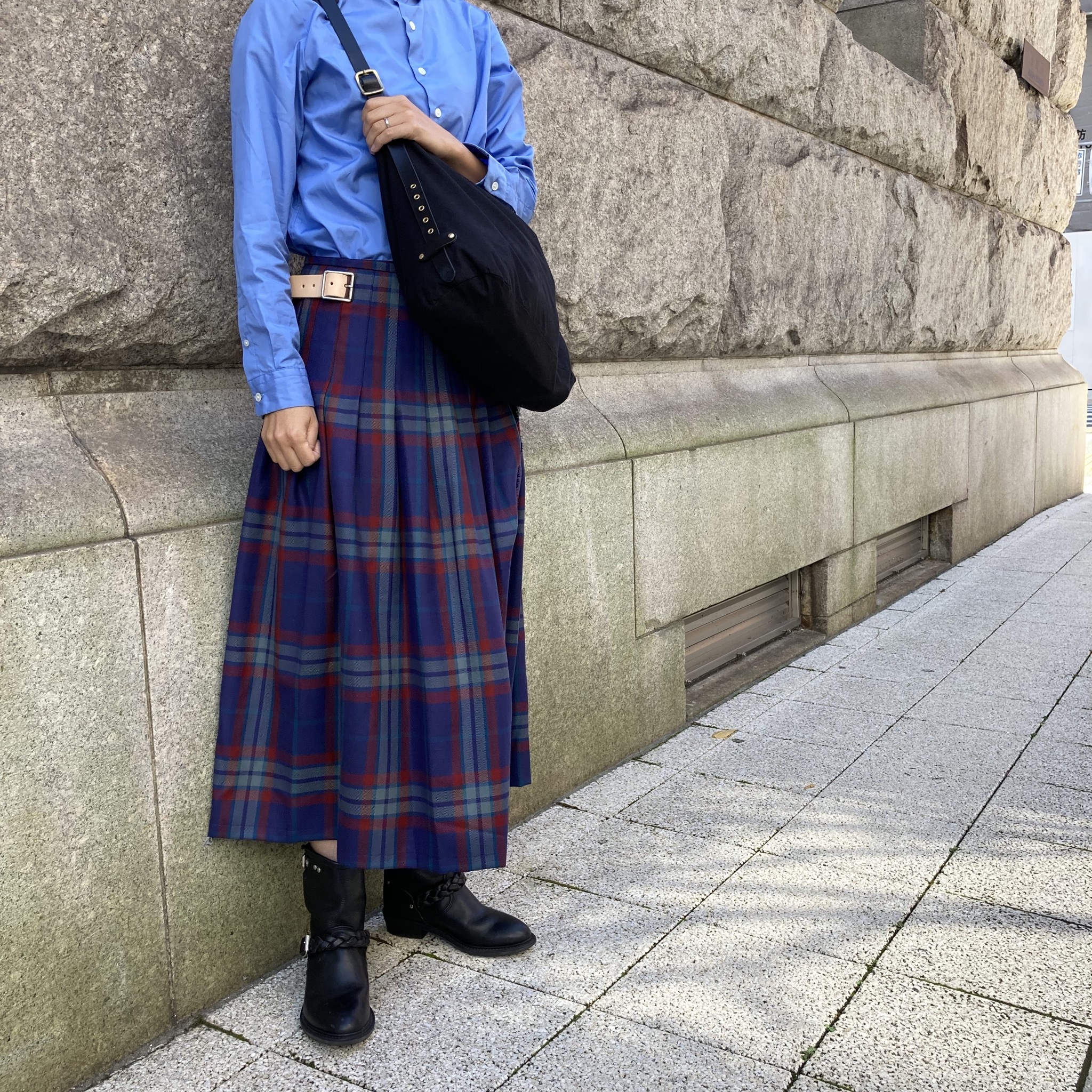 別注 O Neil Of Dublin ローウエストプリーツラップスカート ウール Nee Yoshida 装店