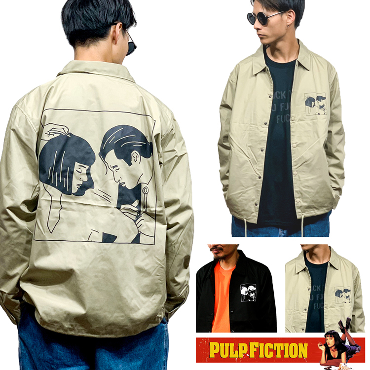 パルプフィクション Dance Twist Contest Pulp Fiction 映画 バックプリント コーチジャケット Cjkt Pf Dance Oguoy Destroy It Create It Share It
