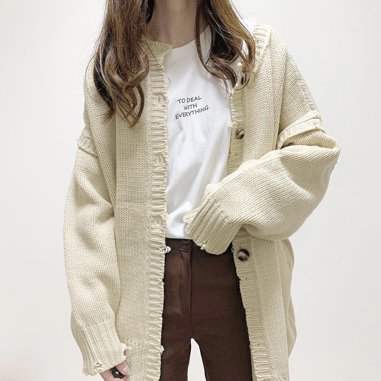 即納 シンプルゆるロンt ロングスリーブtシャツ 女 レディース カットソー 白色 Cuorequal クオレコール