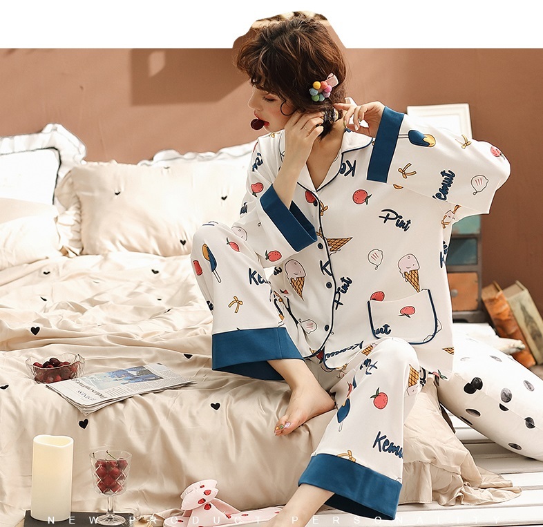 パジャマ ルームウェア 部屋着 寝巻き レディース 上下セット ツーピース 春 夏 秋 綿 きれいめ パンツ パイピング ホワイト 白 かわいい 女子会 長袖 キュート 2点セット 襟 パジャマパーティー 可愛い おしゃれ 10代 代 30代 韓国 人気 新作 安い