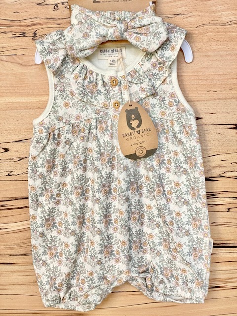 Rabbit Bear ノースリーブ ロンパース ヘッドバンド 2点セット 12か月 花柄 小花柄 プリント 新生児 袖なし 服 肌着 ヘアバンド カバーオール ベビー ウェア エシカル 春 夏 秋 赤ちゃん 女の子 おしゃれ かわいい 出産祝い 誕生日 バースデー ギフト プレゼント Puahawaii Rabbit Bear ノースリーブ ロンパース ヘッドバンド 2点セット 12か月 花柄 小花柄 プリント 新生児 袖なし 服 肌着 ヘアバンド カバーオール ベビー ウェア エシカル 春 夏 秋 赤ちゃん 女の子 おしゃれ かわいい 出産祝い 誕生日 バースデー ギフト プレゼント Puahawaii