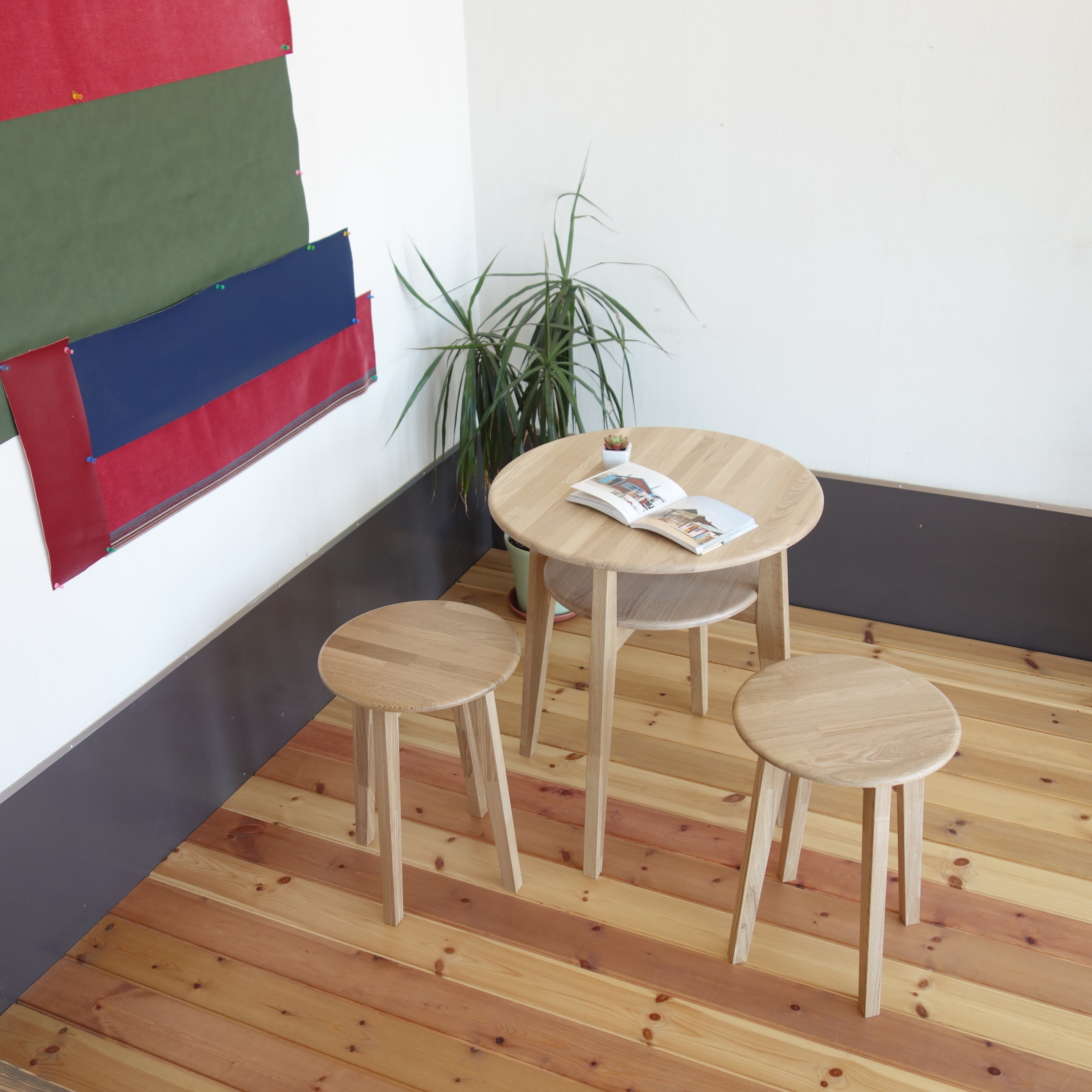 【カフェテーブル 3点セット】 テーブル×1 スツール×2 - 画像2