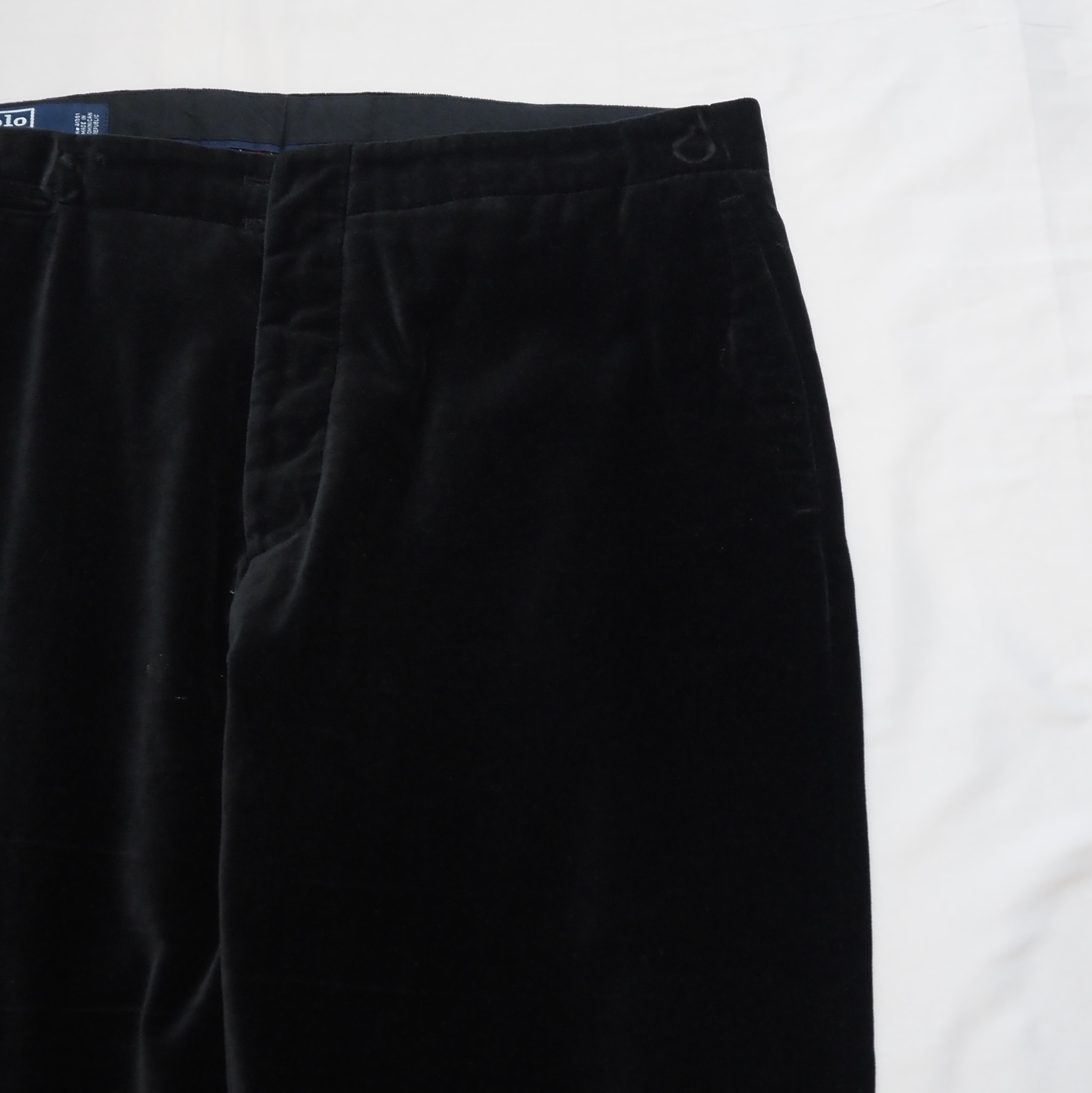 90’s Ralph Lauren ベロアパンツ ブラック 34×32 の画像 5