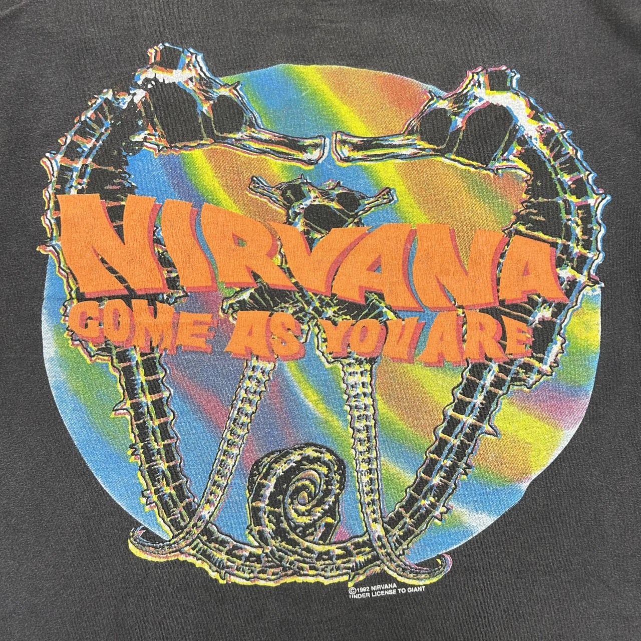 NIRVANA ニルヴァーナ GONE AS YOU ARE グラフィックプリント バンドT ブラック 古着 ロックT XL の画像 6