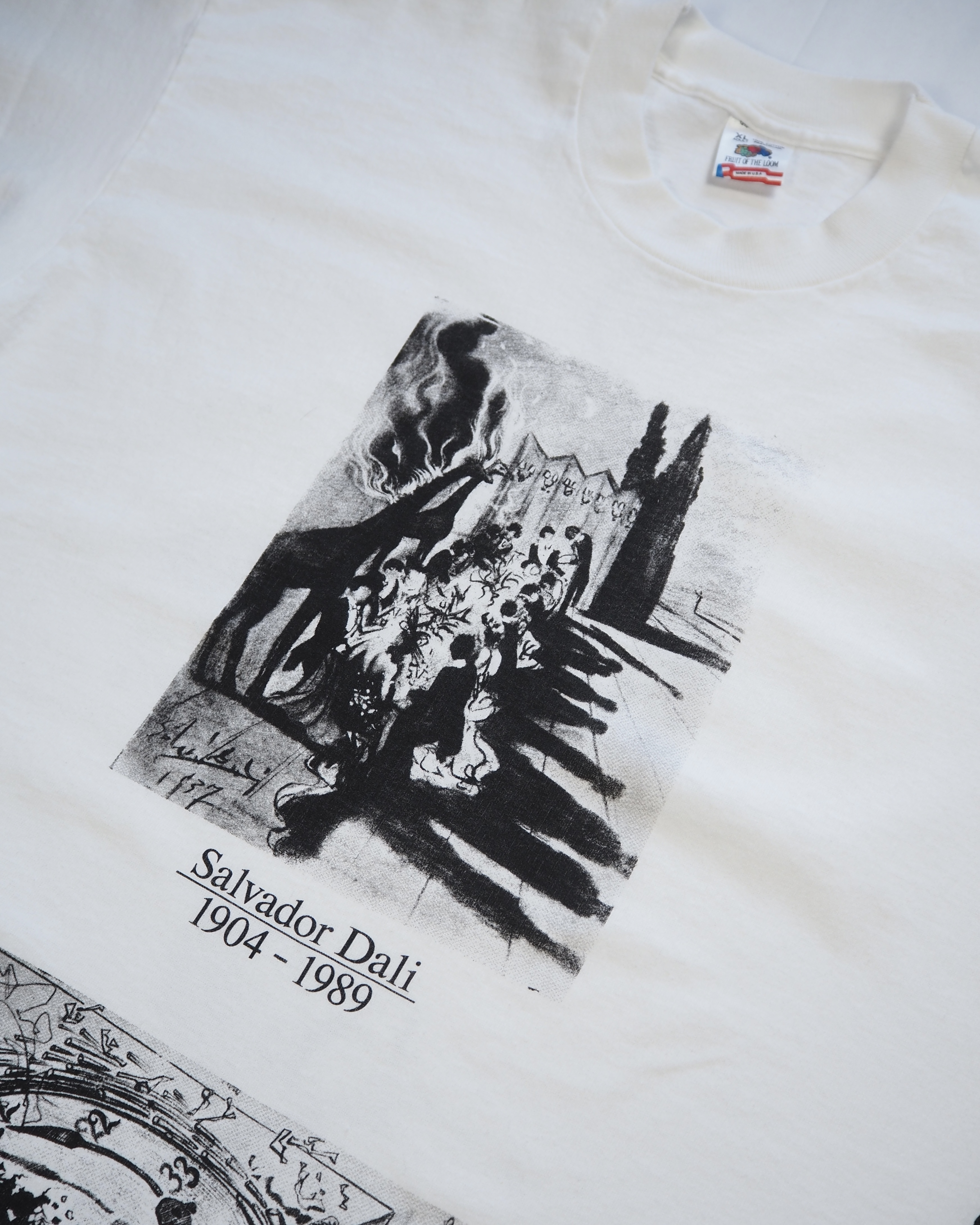 90's Fruits of the loom アートTシャツ ダリ 総柄プリント XL の画像 7